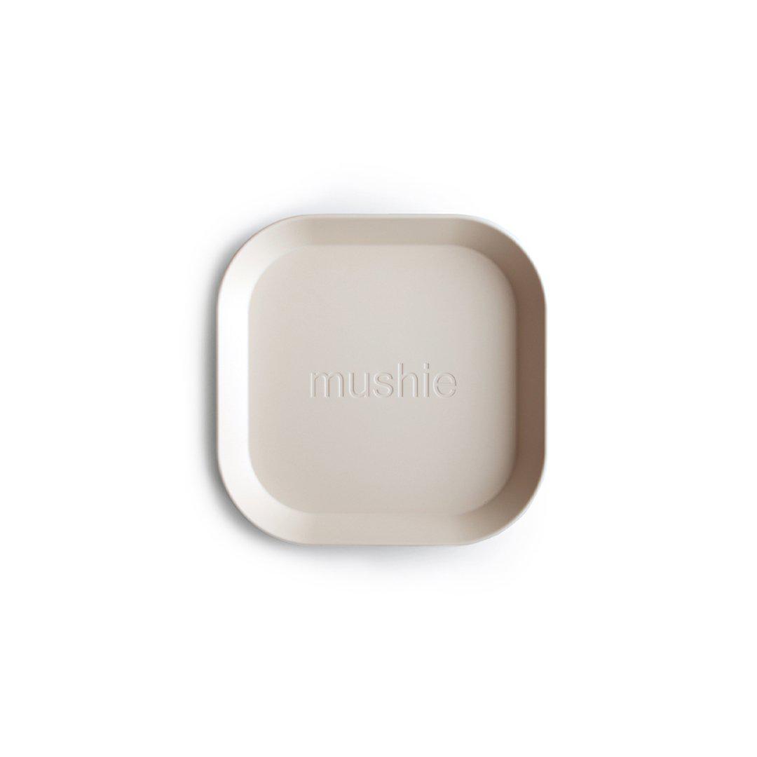  Mushie Square Dinnerware Plates - Ivory - 2 Pack、mySite、merchandisen