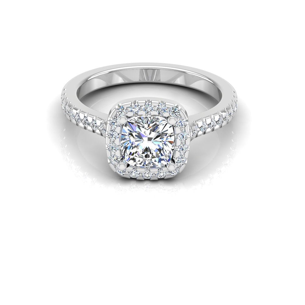 Cushion Halo Moissanite Engagement Ring、mySite、hinf8tx79