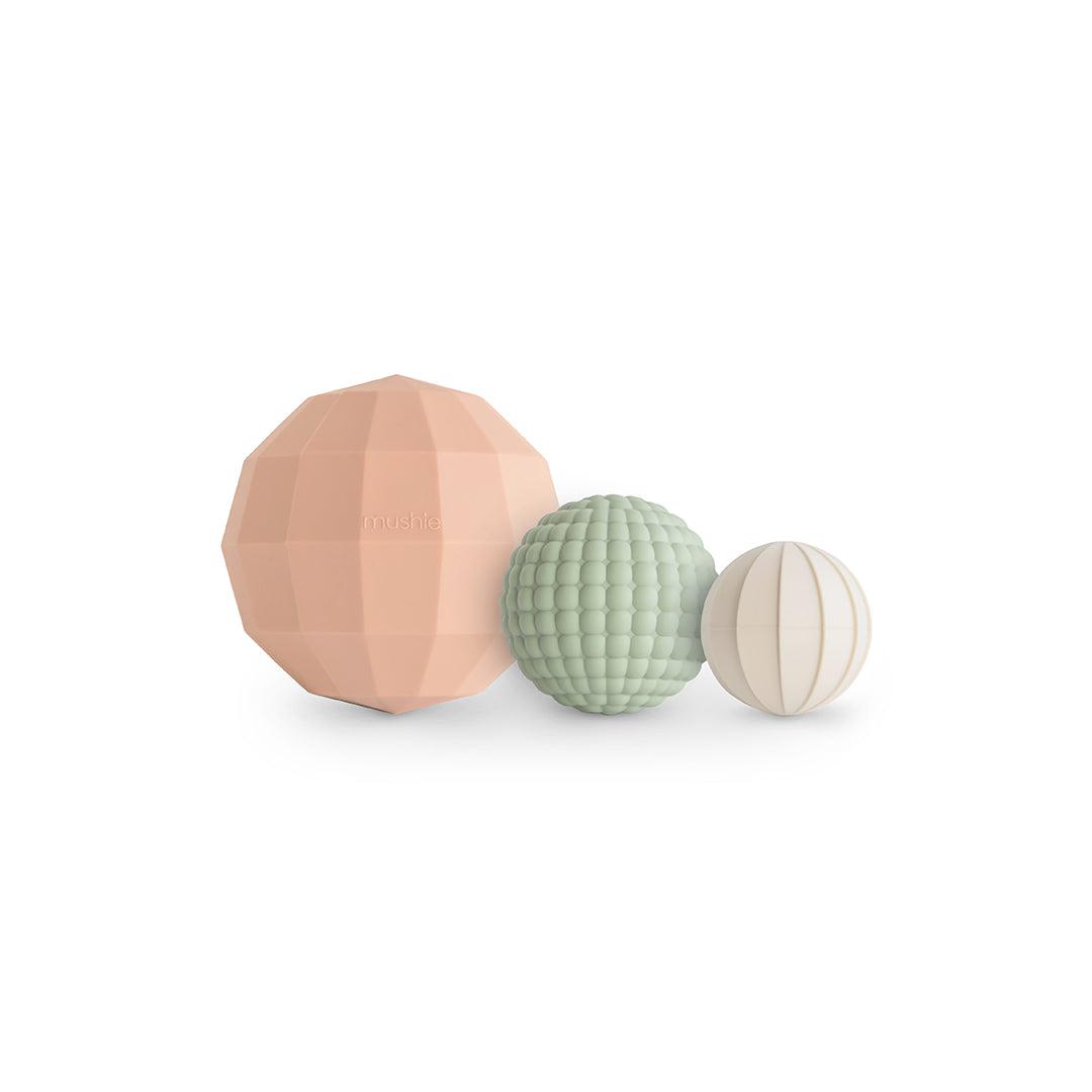 Mushie Nesting Spheres Sensory Toy Blush (Set Of 3) - Blush、mySite、merchandisen