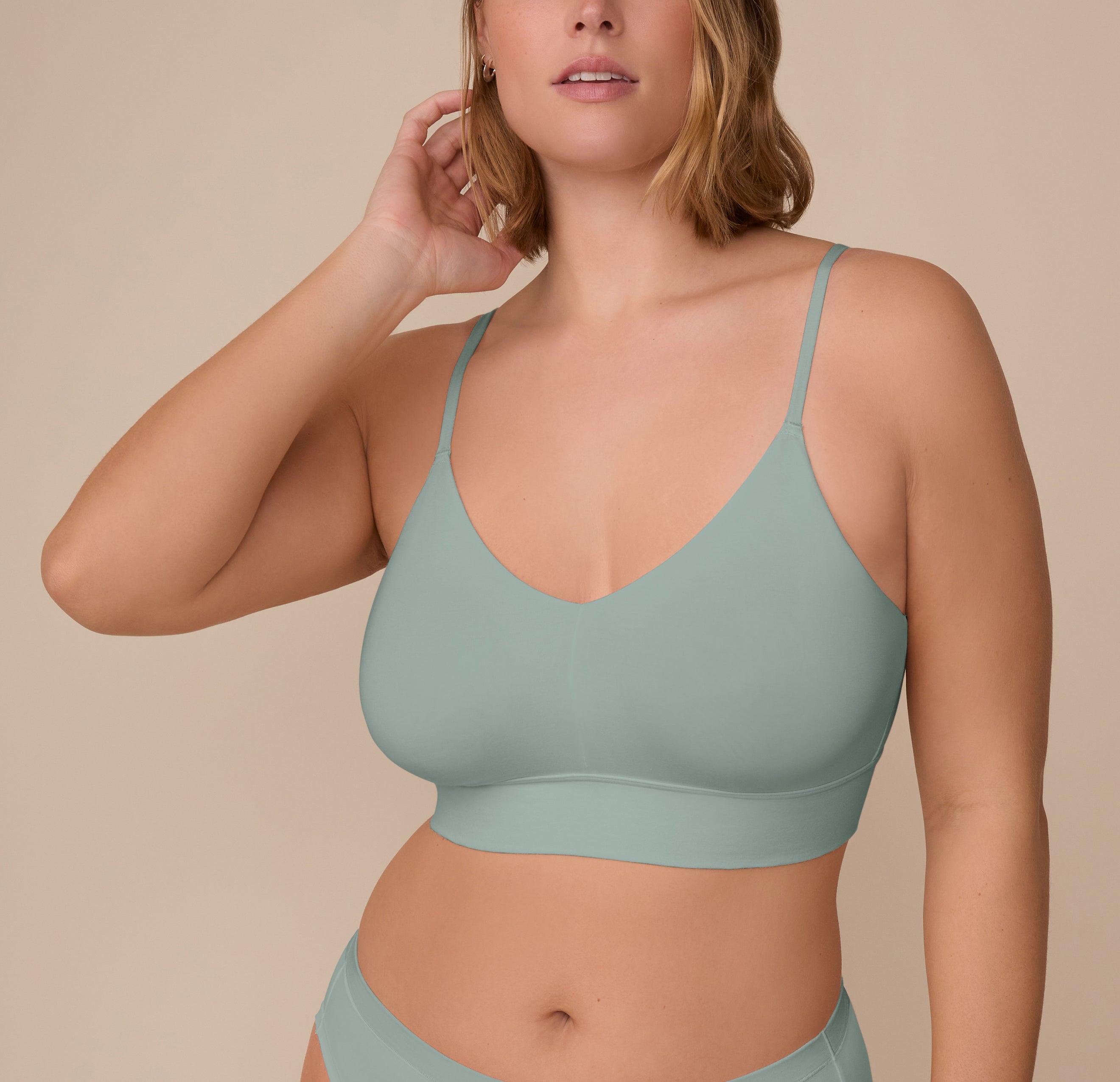 Cloud Cotton Triangle Bralette - Seaglass、mySite、bengalsvssteelers