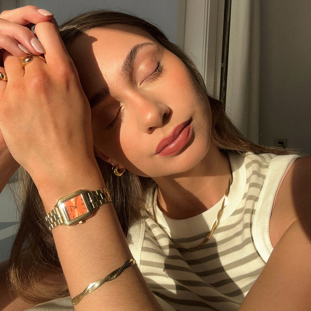 Gracieuse Petite Watch Steel, Apricot, Gold Colour、mySite、botmansion