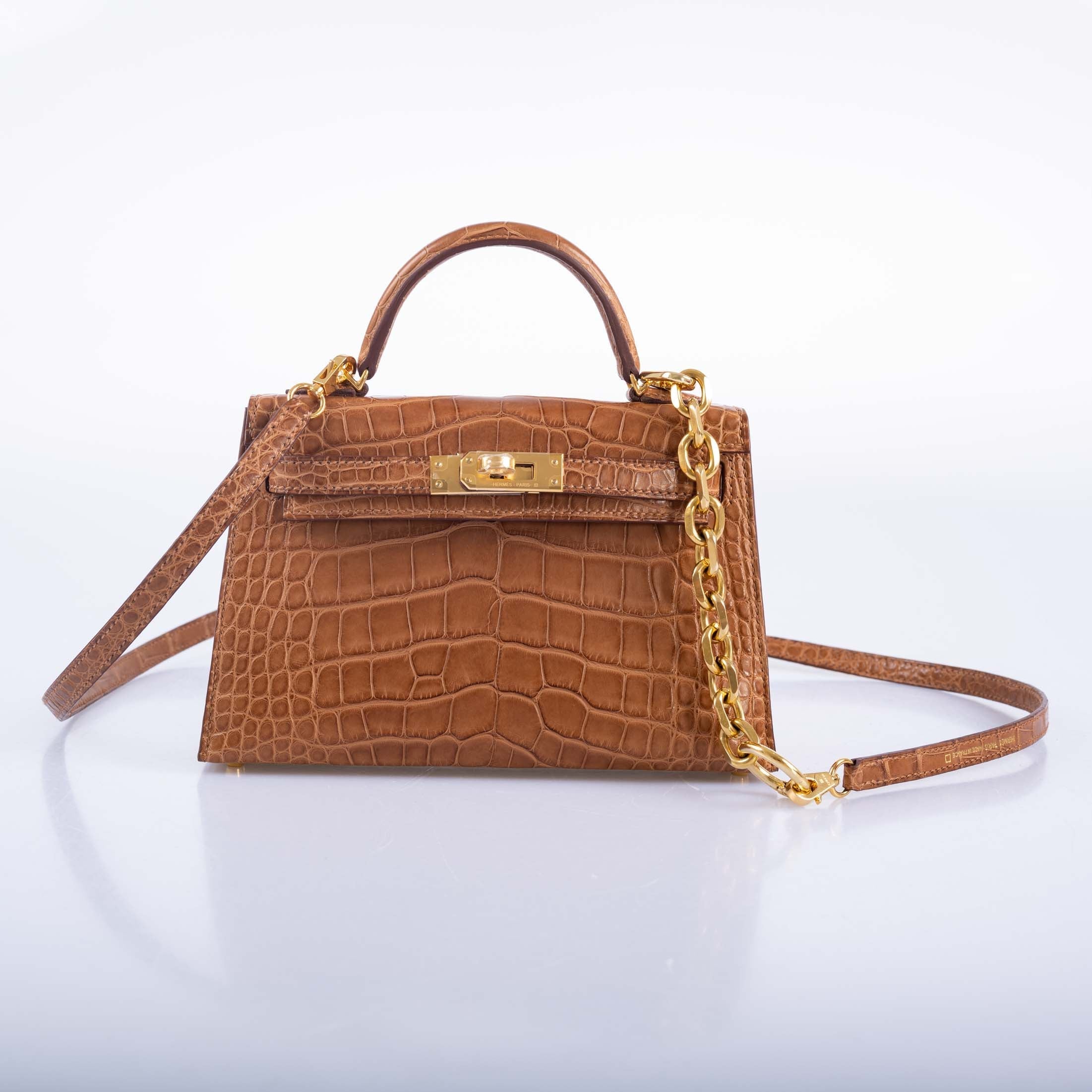 Hermès Kelly 20 Mini II Sellier Gold Matte Alligator Gold Hardware、mySite、garminoutage.com