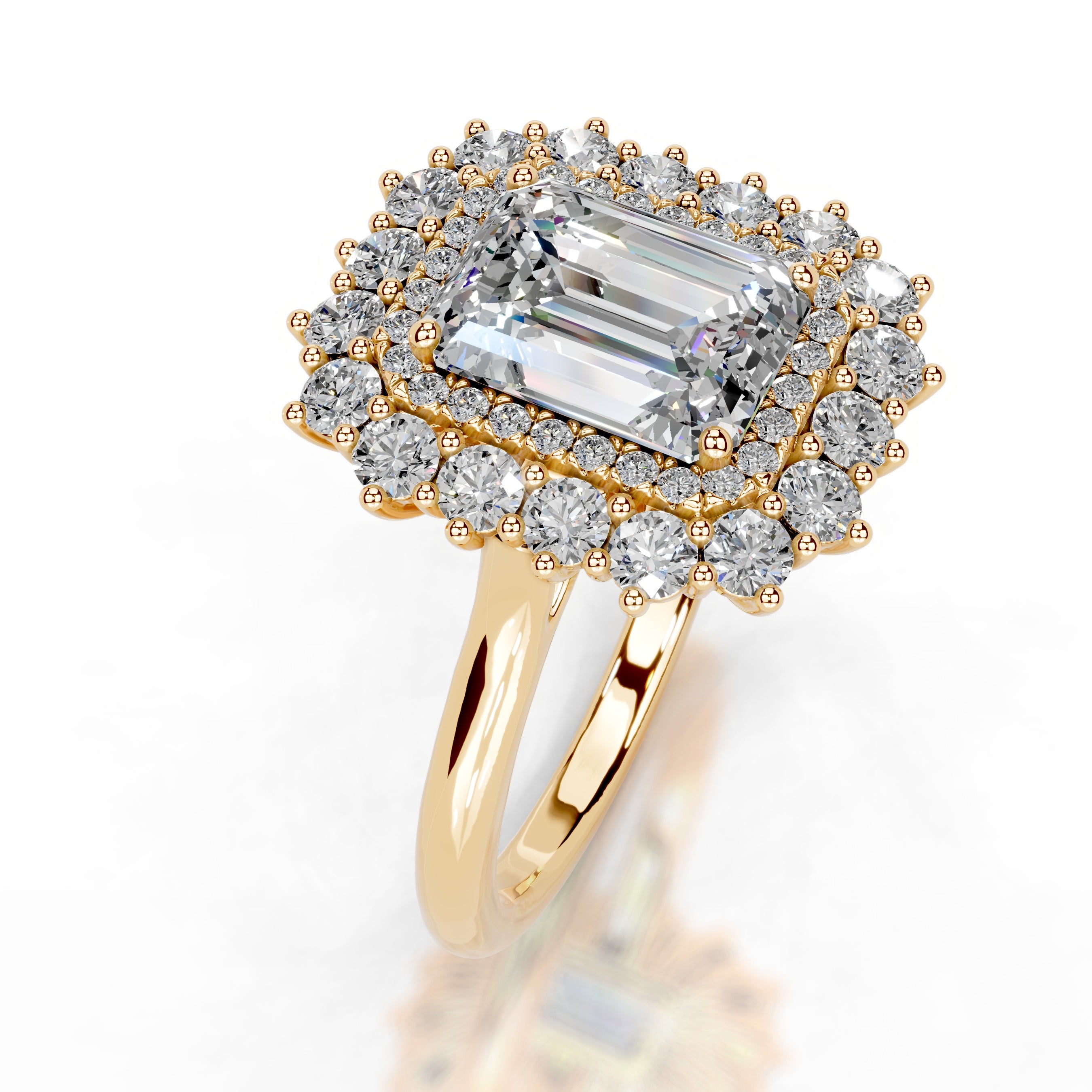 Myaree Moissanite & Diamond Ring - 18K Yellow Gold、mySite、hinf8tx79