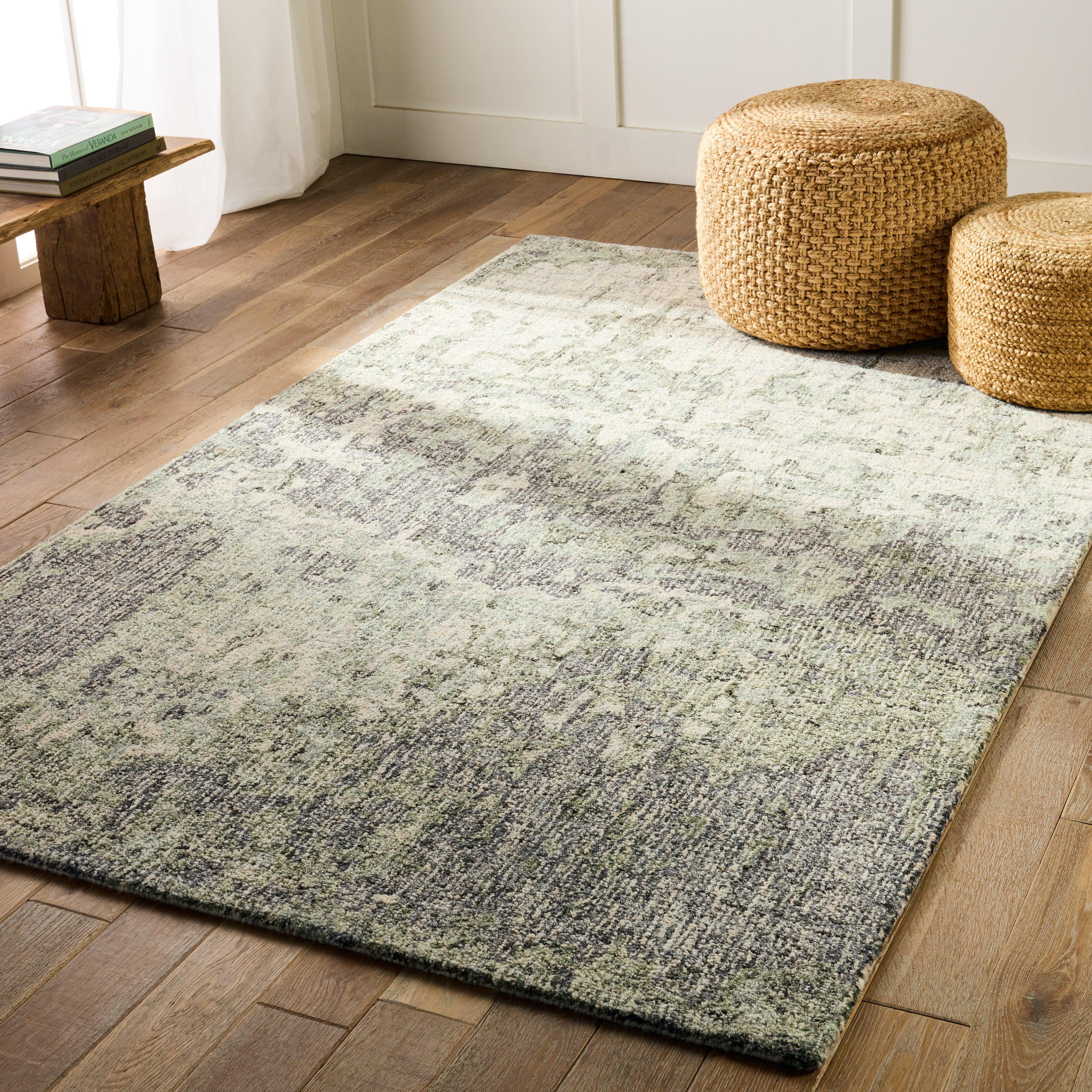 Absolon Handmade Abstract Taupe Green Area Rug、mySite、gigharbornorthrealestate
