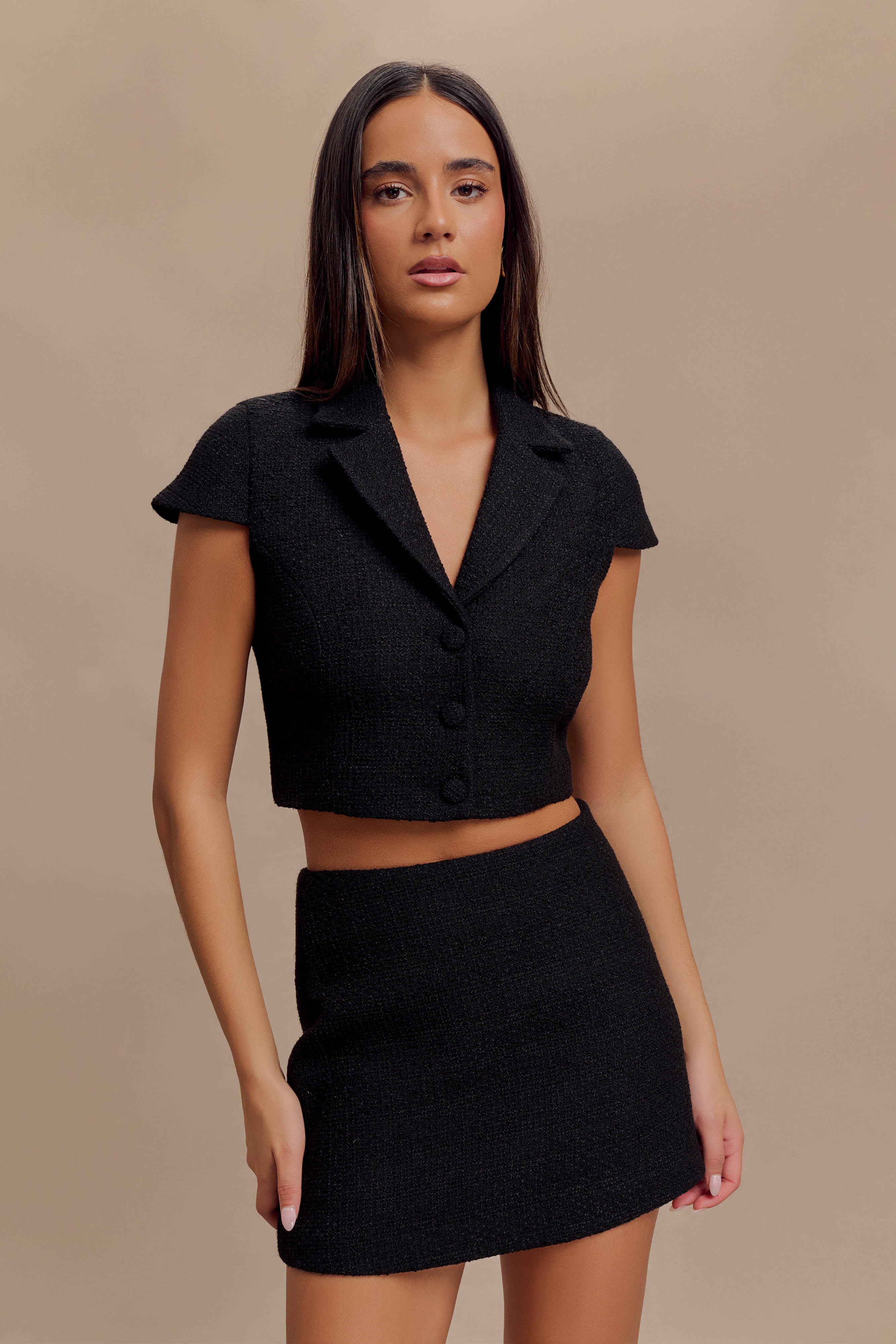 Parisa Boucle Skirt - Black、mySite、solidvoid