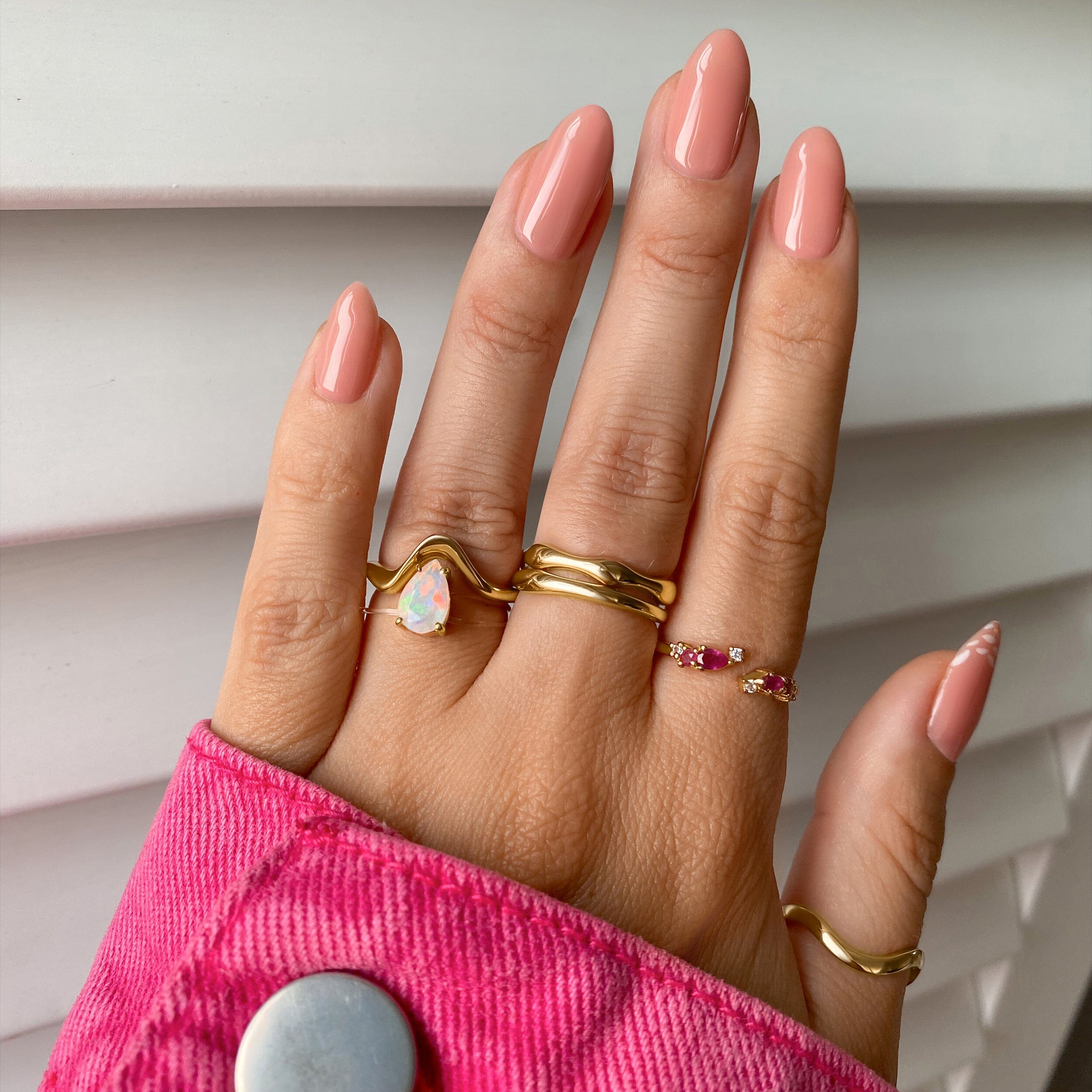 Opal Ring Floating Sway - October Birthstone、mySite、hinf8tx79