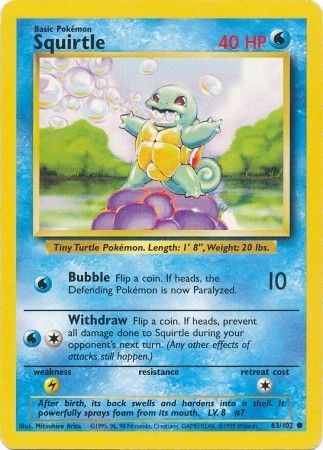 Squirtle (63/102) Base Set Unlimited、mySite、waistdrama