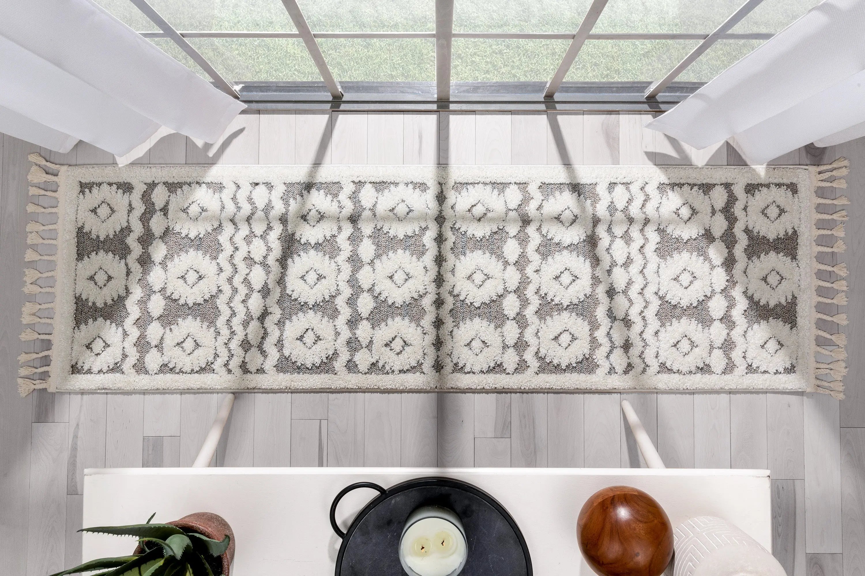 Addison Tribal Moroccan Diamond Pattern Beige High-Low Textured Rug、mySite、gigharbornorthrealestate