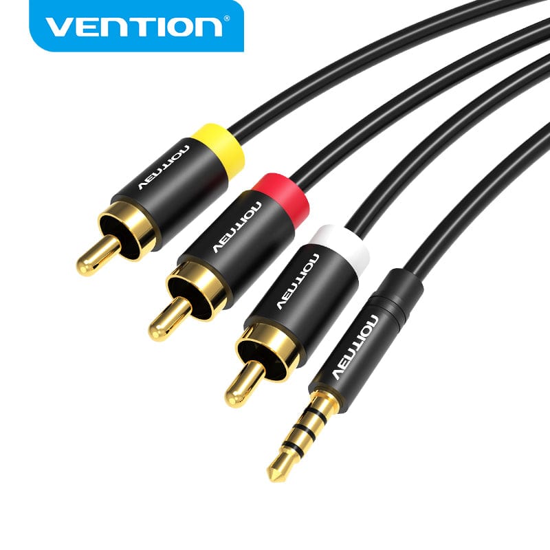 Vention Jack 3.5mm to 3RCA Cable 3.5mm Jack Male to 3 RCA Male AUX Audio Splitter for Speaker TV Box Stereo Aux Cable 2.5 to RCA、mySite、fannypackpong