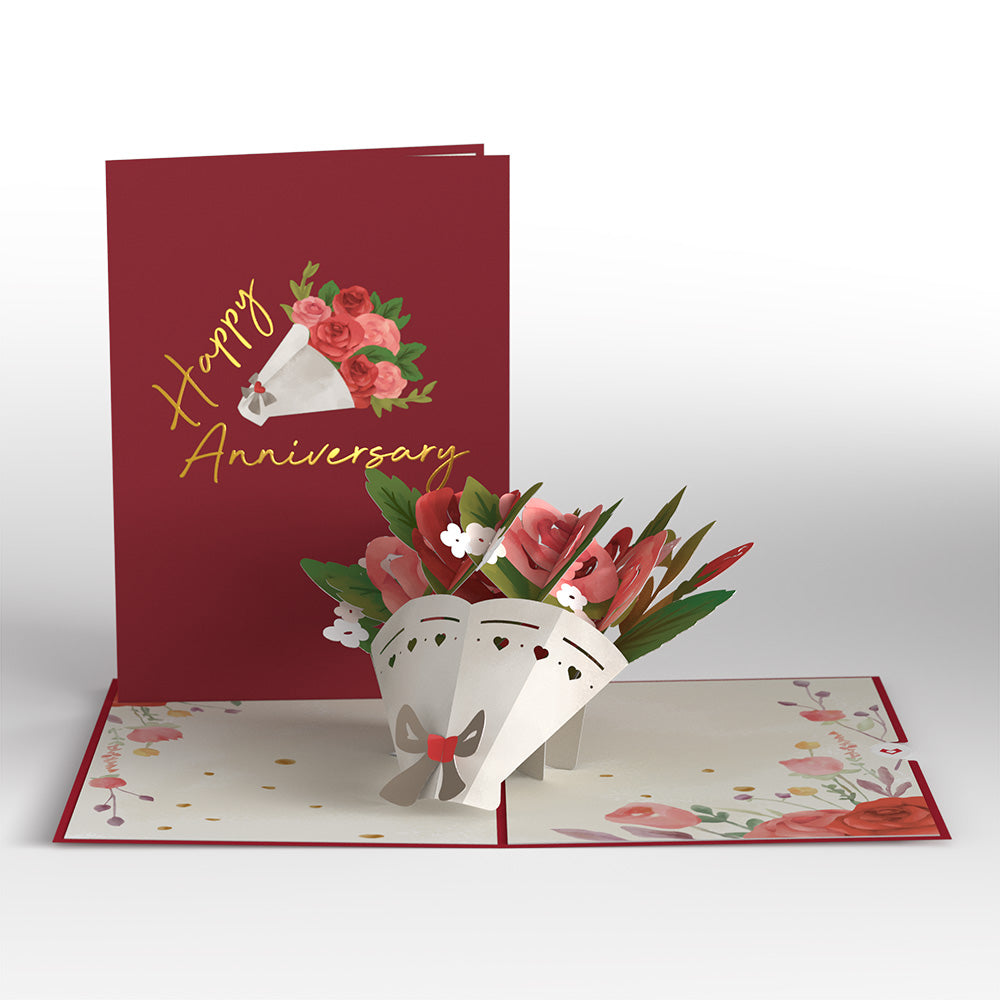 Anniversary Roses Bouquet Pop-Up Card、mySite、solidvoid