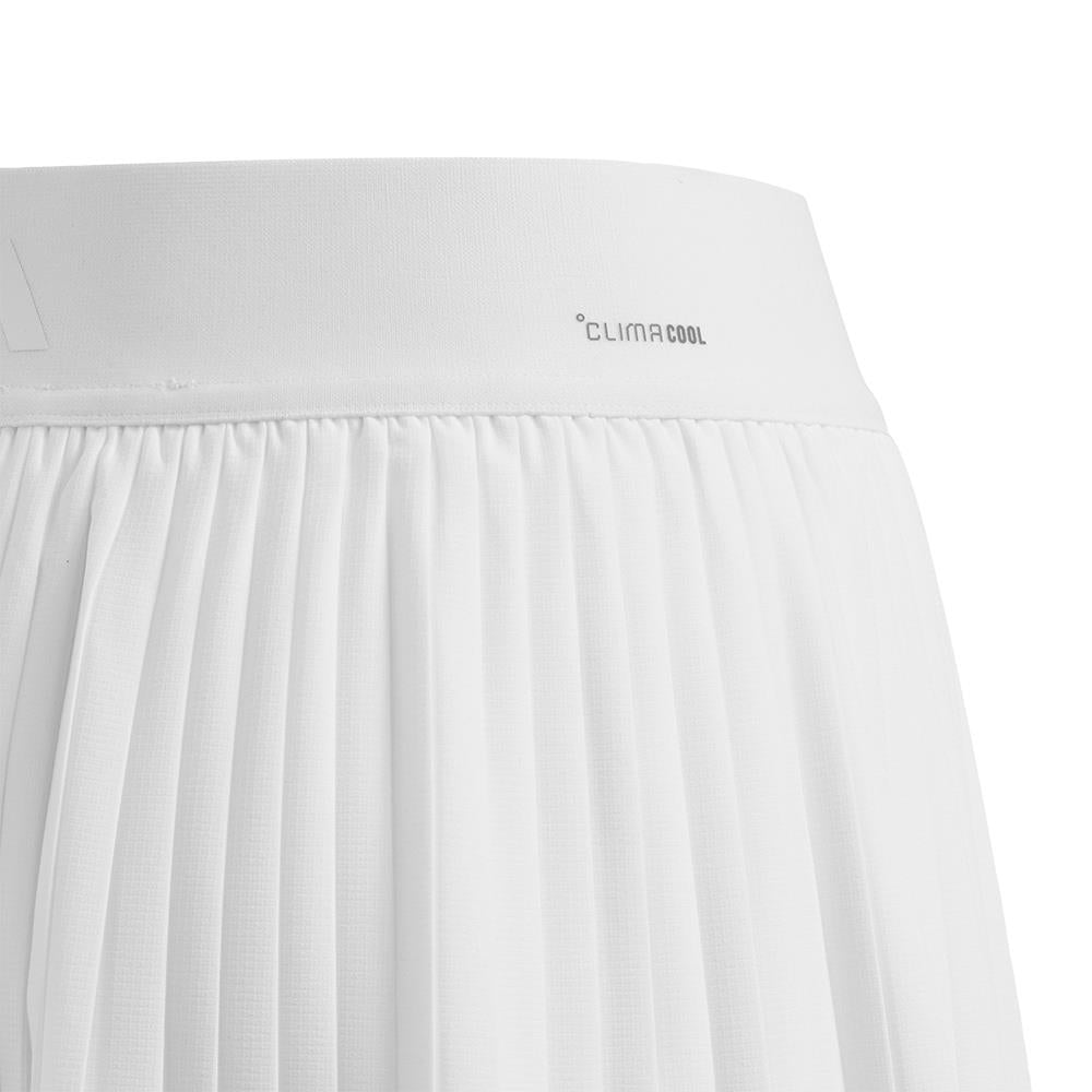 adidas Girl's Club Pleated Skirt - White