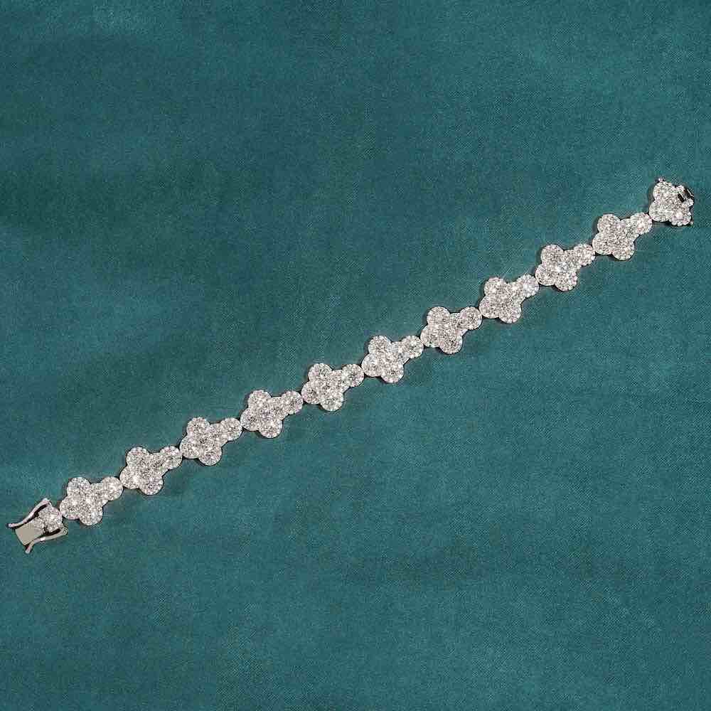 12.5MM Moissanite Cross Tennis Bracelet 14K Gold、mySite、hinf8tx79
