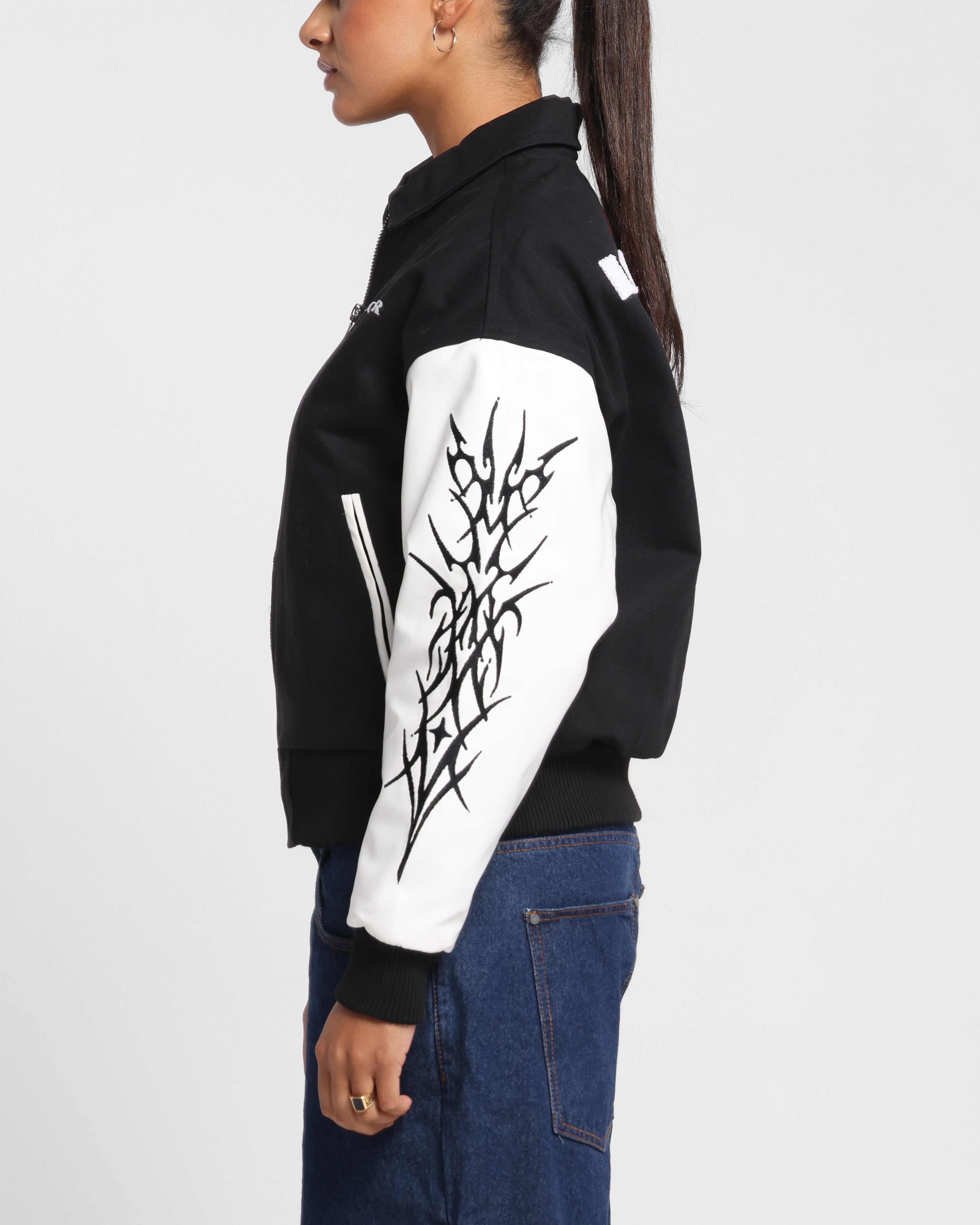 Loiter Cyber Varsity Jacket Black/White、mySite、zt4zffjzw