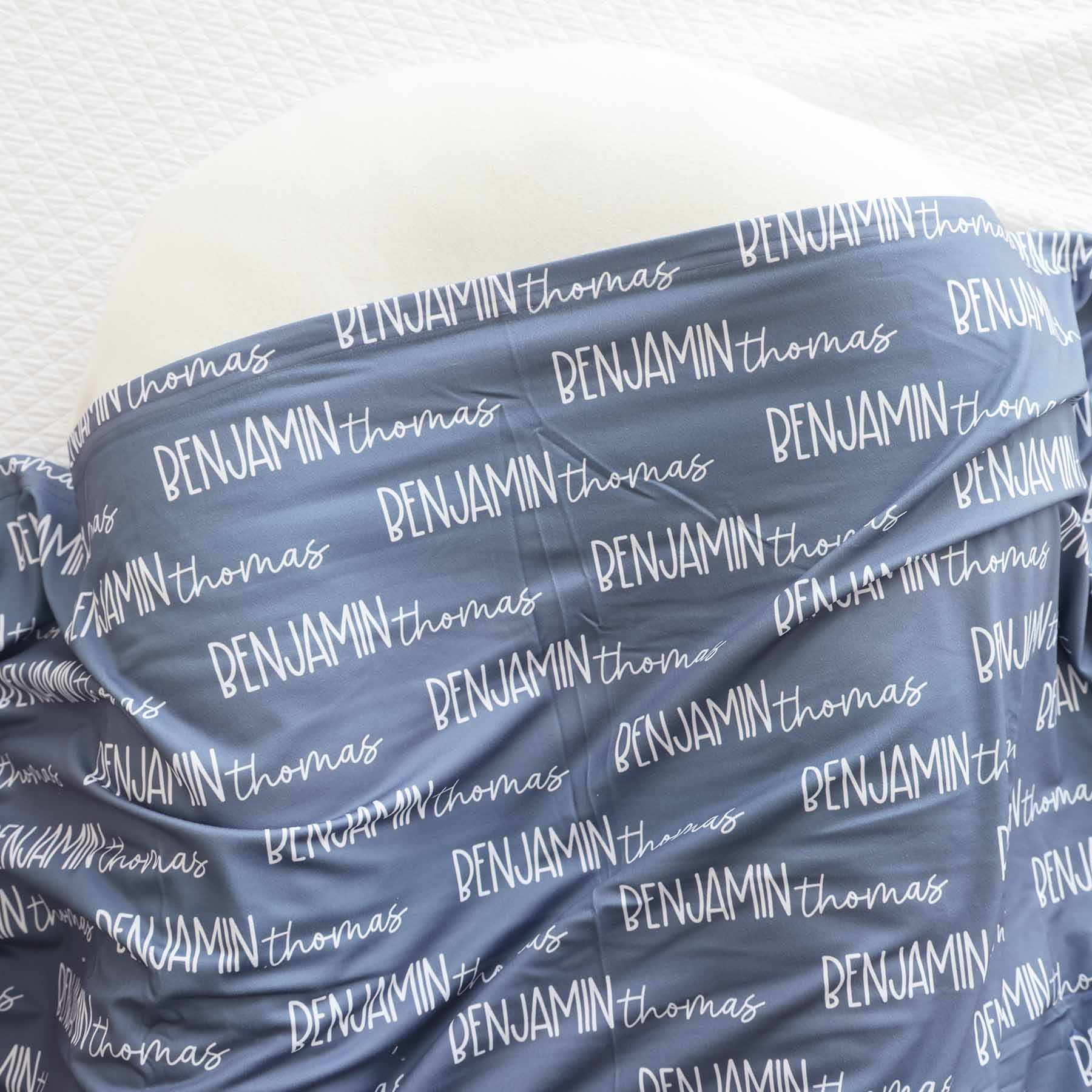  Personalized Baby Name Swaddle Blanket Font Duo | Best Selling Blues、mySite、layawaytickets