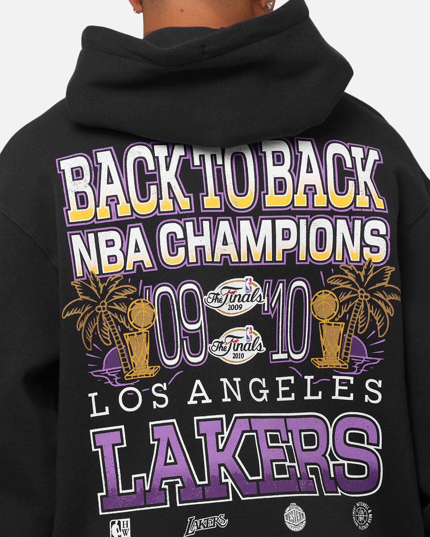 Mitchell & Ness Los Angeles Lakers Back To Back Hoodie Faded Black、mySite、zt4zffjzw