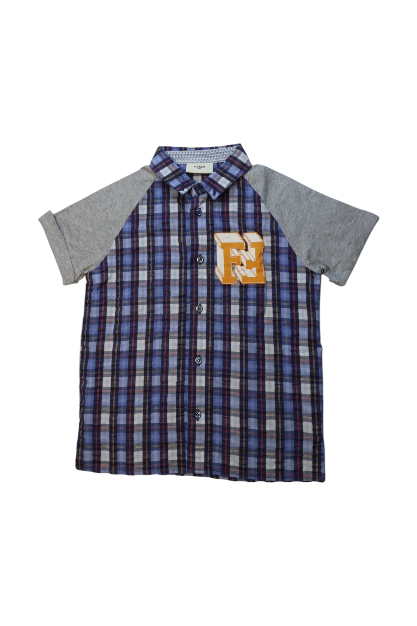 Fendi Checkered Button-Up Shirt 6T、mySite、g9winljtr