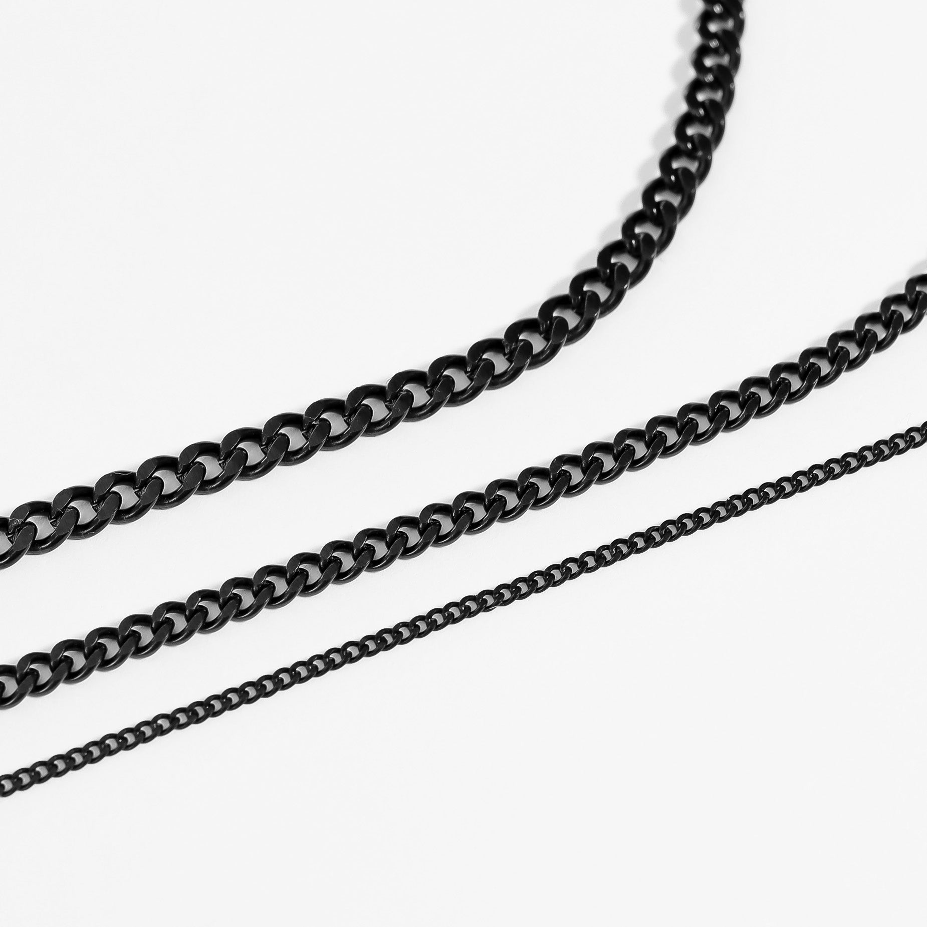 Stainless Steel Black Curb Chain Necklace / CHN7501、mySite、dreamappss