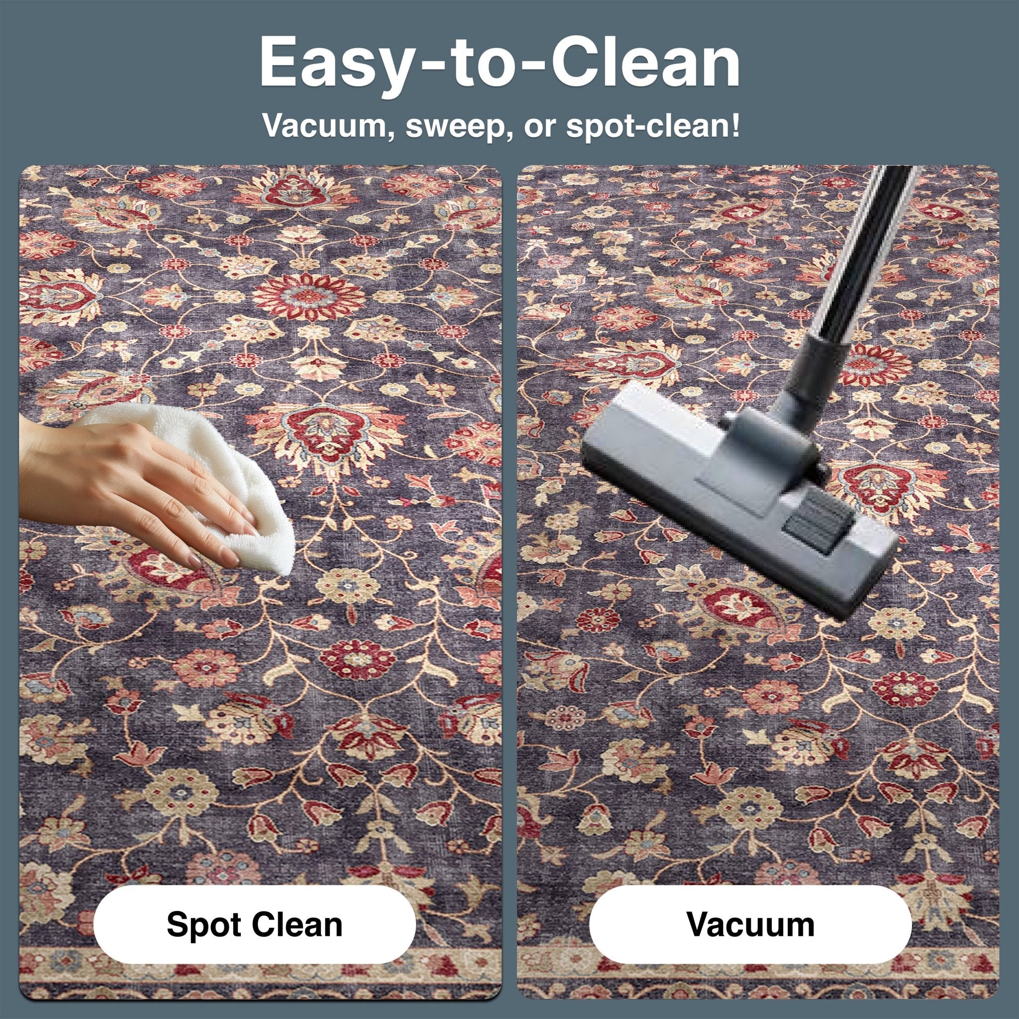 Rome Vintage Oriental Floral Flat-Weave Rug、mySite、gigharbornorthrealestate