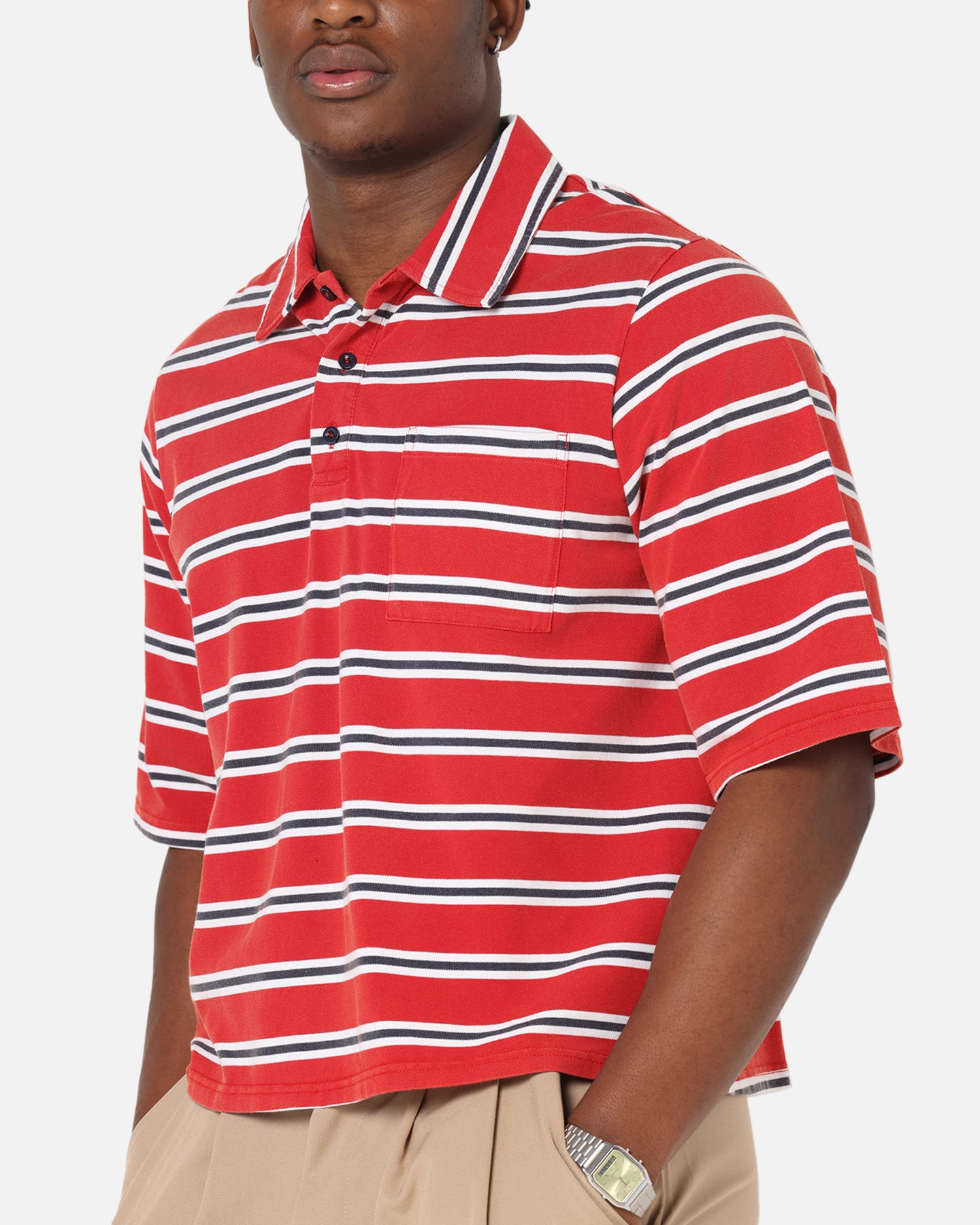 XXIII Striped Polo T-Shirt Red Stripe、mySite、zt4zffjzw