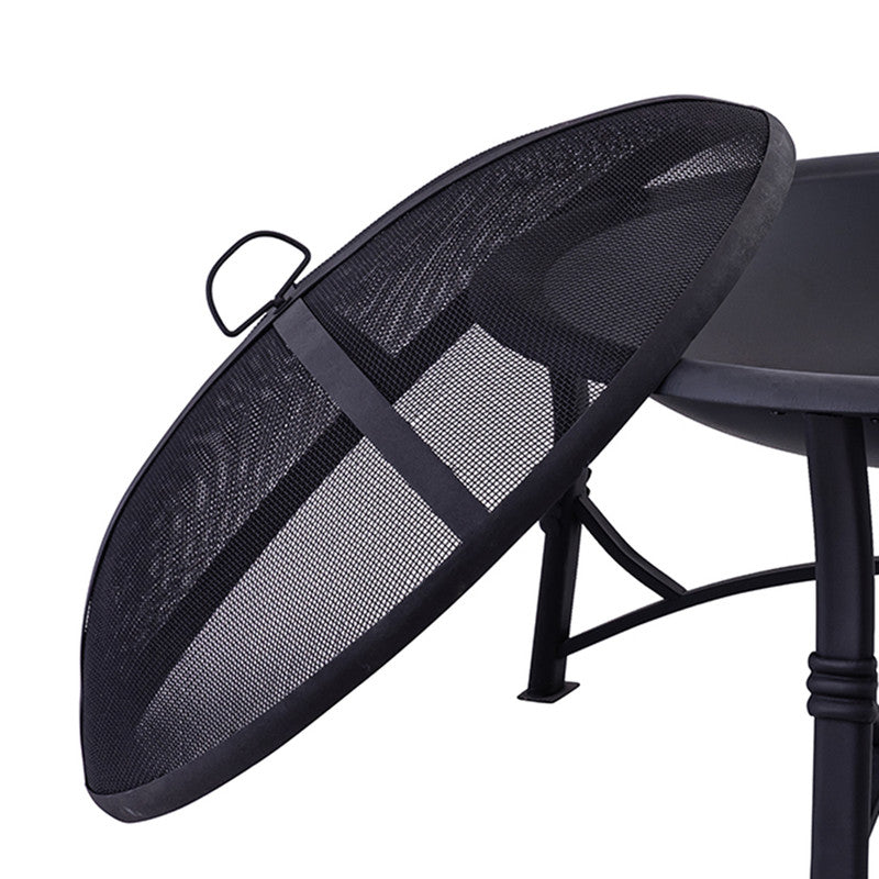 Iron Firepit With Lid | Round Design | Black、mySite、camillekostekn