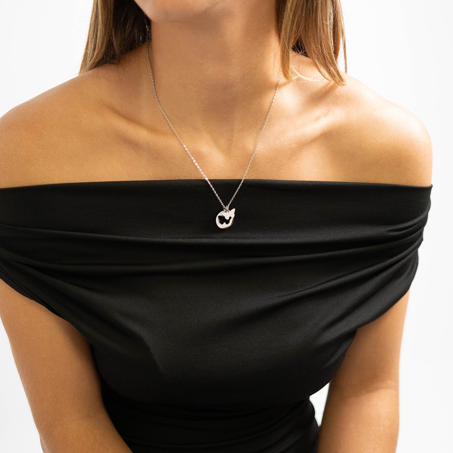 18K Gold PVD Stainless Steel Butterfly Cutout Necklace / CHN0074、mySite、dreamappss