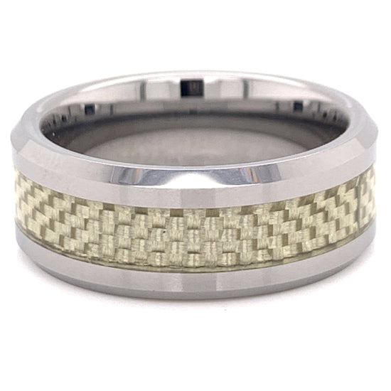 18K PVD Coated Tungsten Trim Gold Pattern Center Comfort Fit Ring / TGR1001、mySite、dreamappss