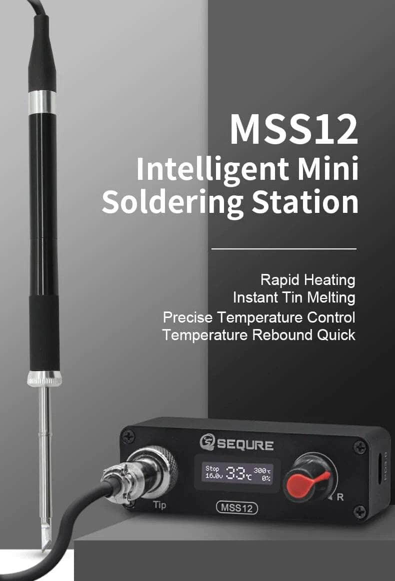 Sequre MSS12 Mini OLED Soldering Station w/ T12-BC2 Tip