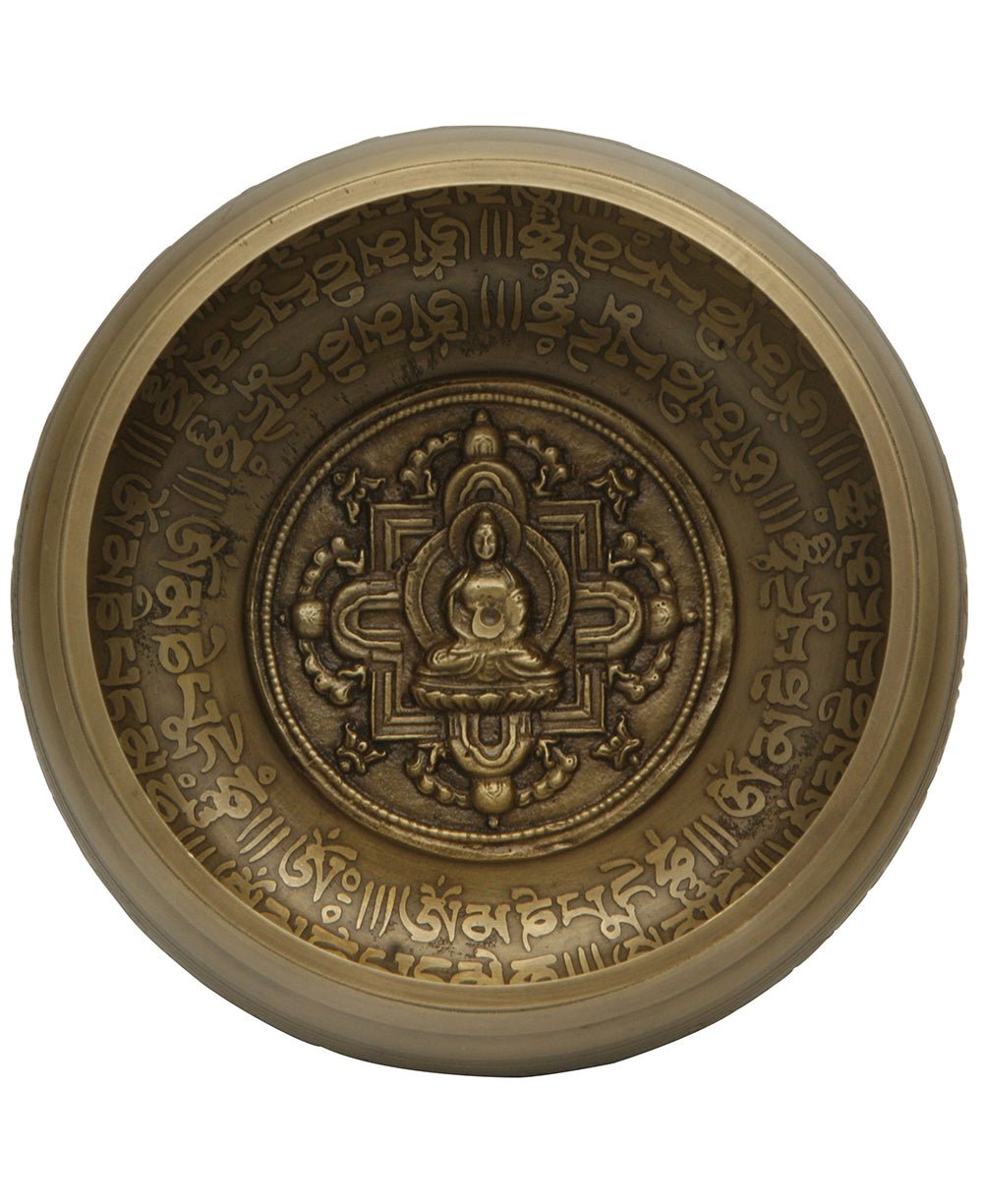 Embossed Buddha Singing Bowl with Mantra Design、mySite、topwebapps