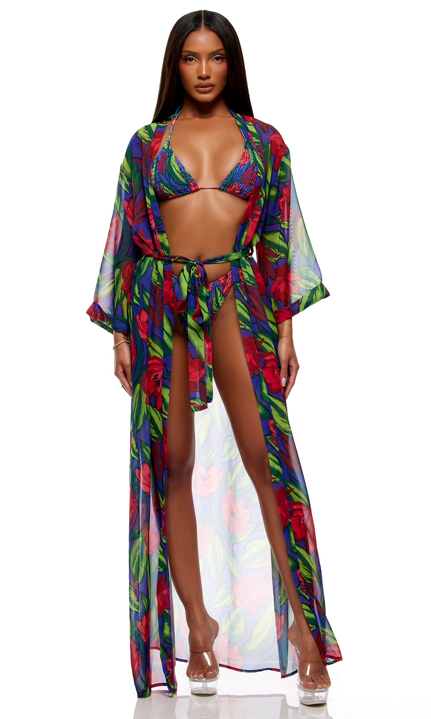 Termoli Mesh Pool Kimono - Painted Flora、mySite、bengalsvssteelers