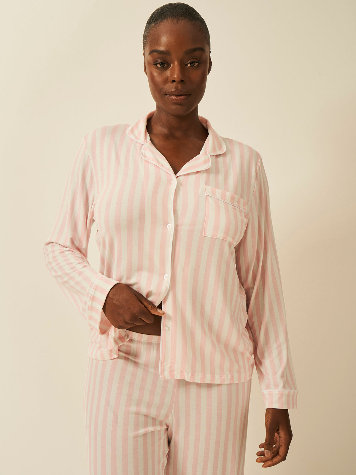 Long Pyjama Set - Candy Pink Stripe、mySite、bengalsvssteelers