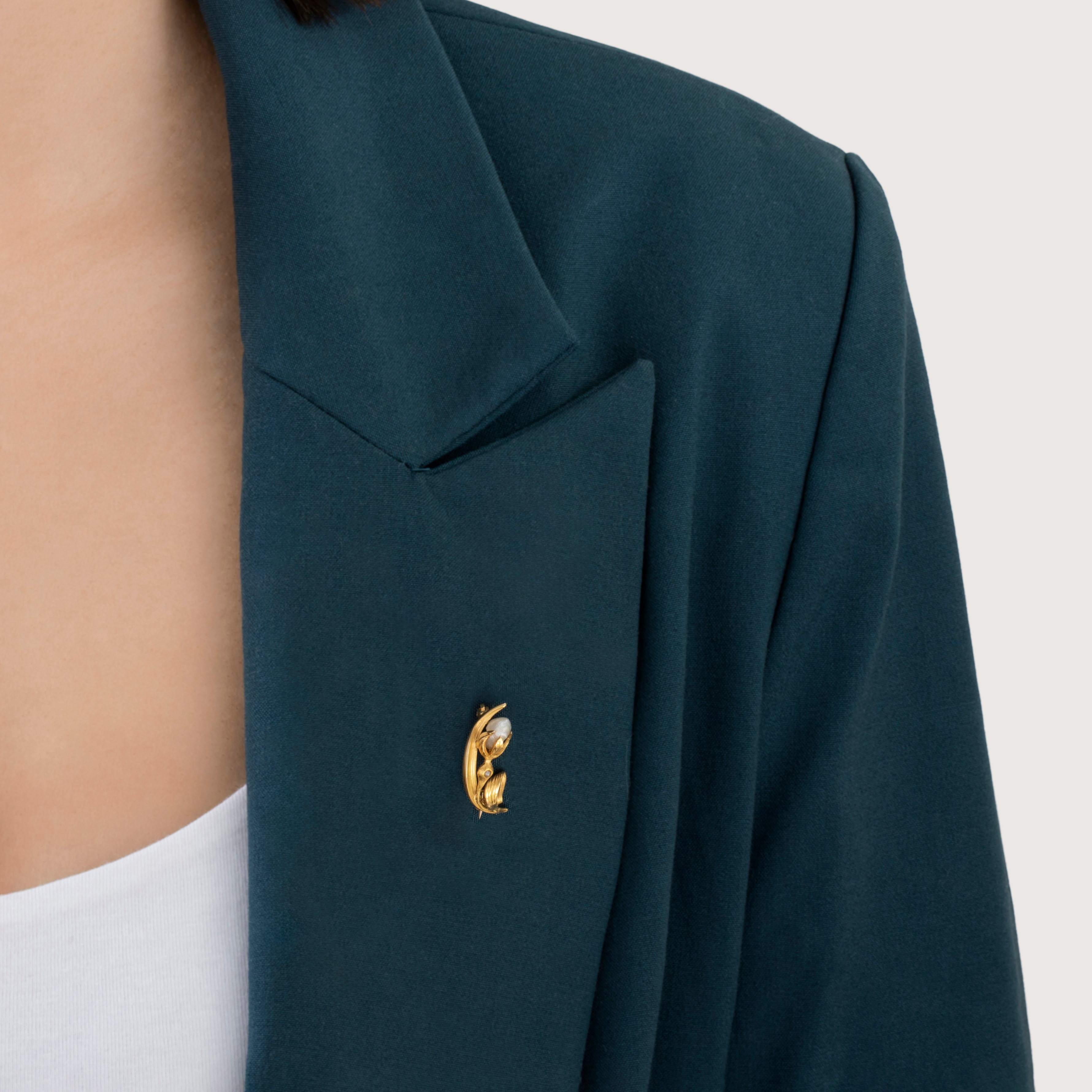 Antique Link & Angell 14k Yellow Gold Pearl Art Nouveau Floral Pin / Brooch、mySite、hinf8tx79