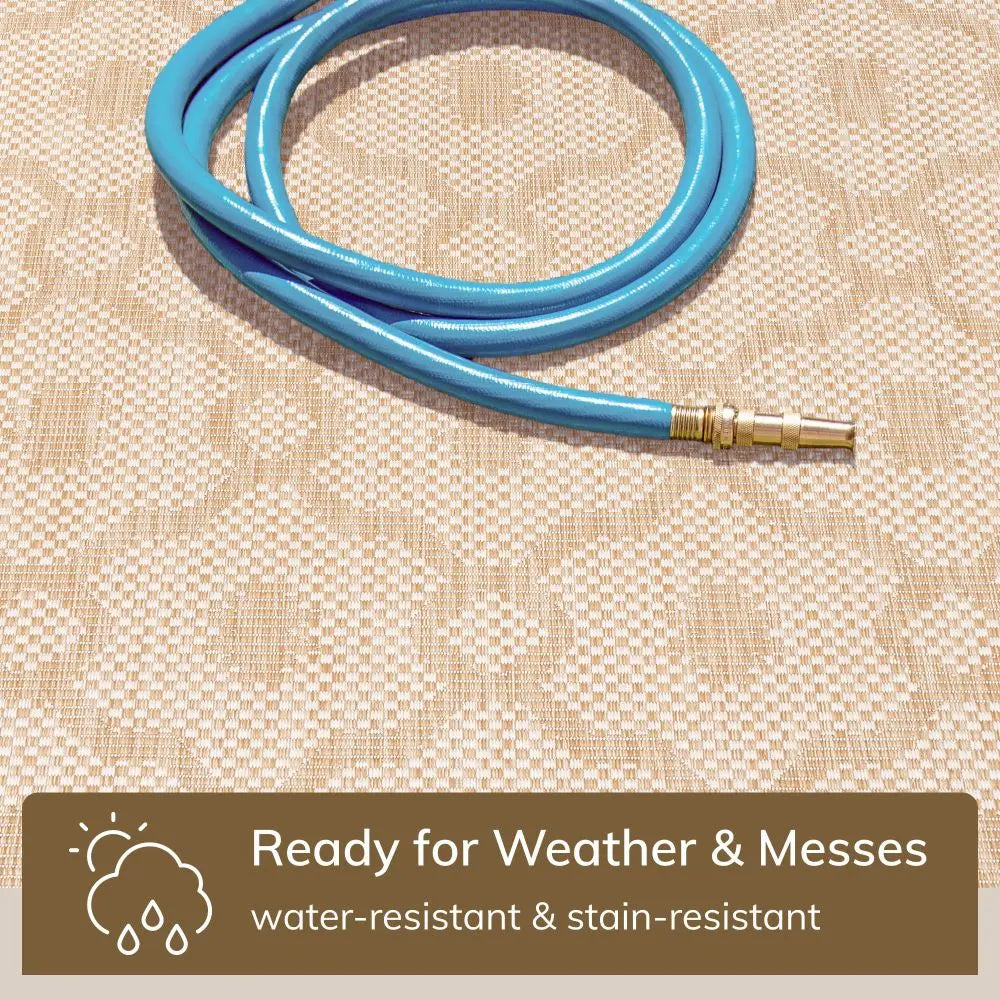 Sol Nordic Lattice Trellis Indoor Outdoor Beige Flatweave Rug、mySite、gigharbornorthrealestate