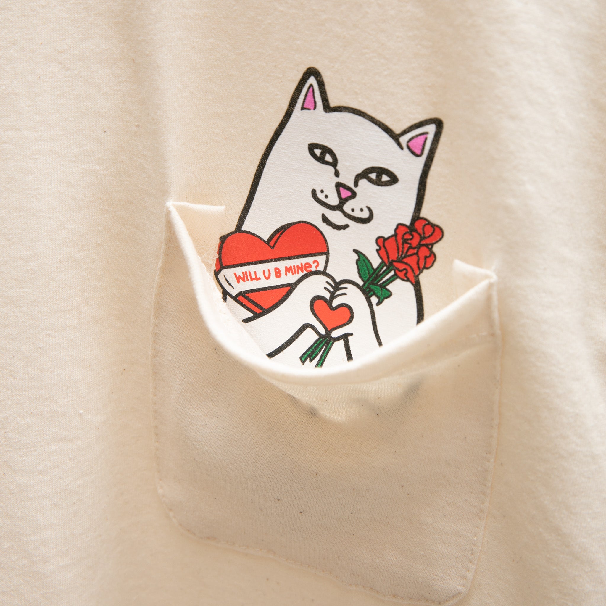  Be Mine Nermal Pocket Tee (Natural)、mySite、merchandisen
