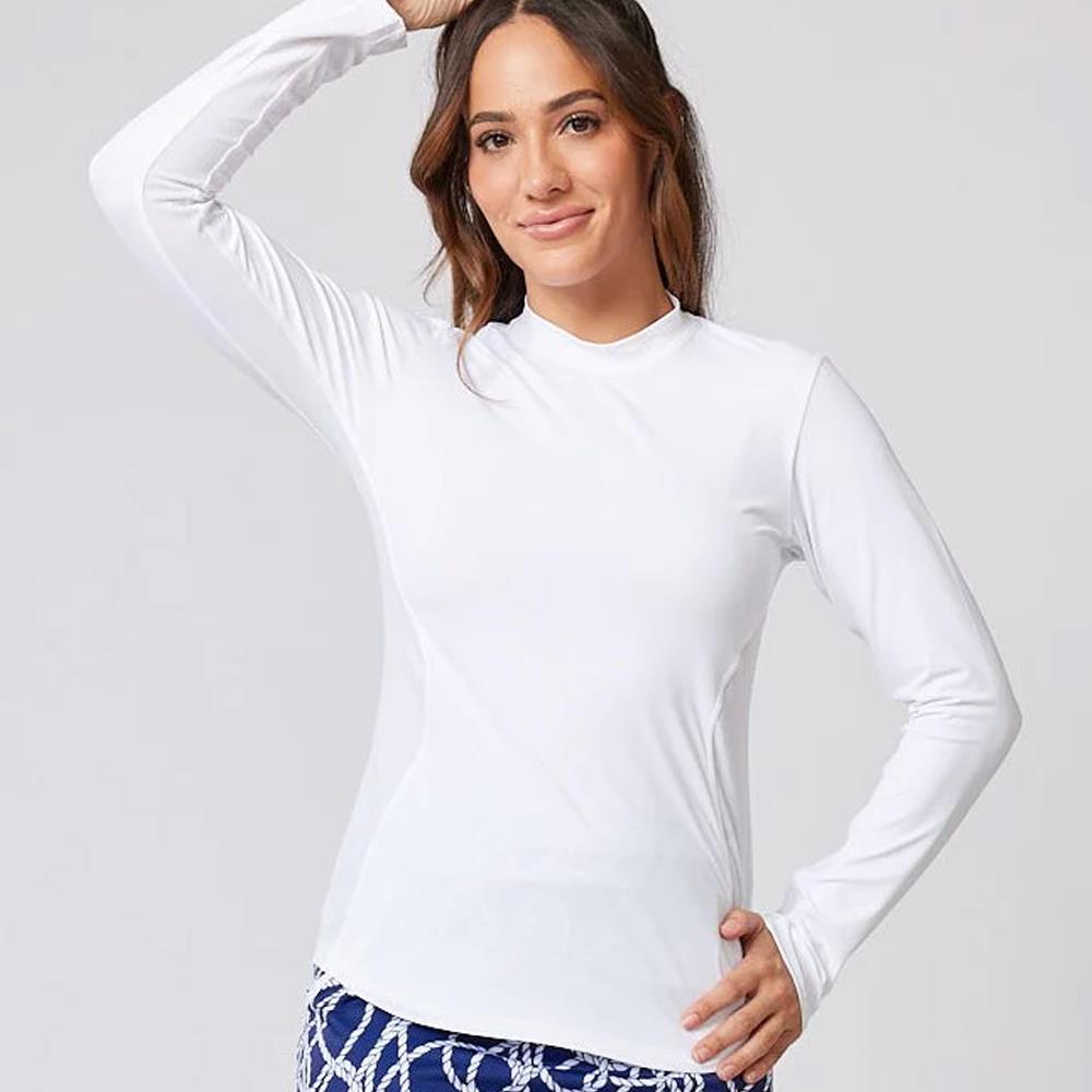 Sofibella Women's UV Staples Longsleeve - White、mySite、neckold