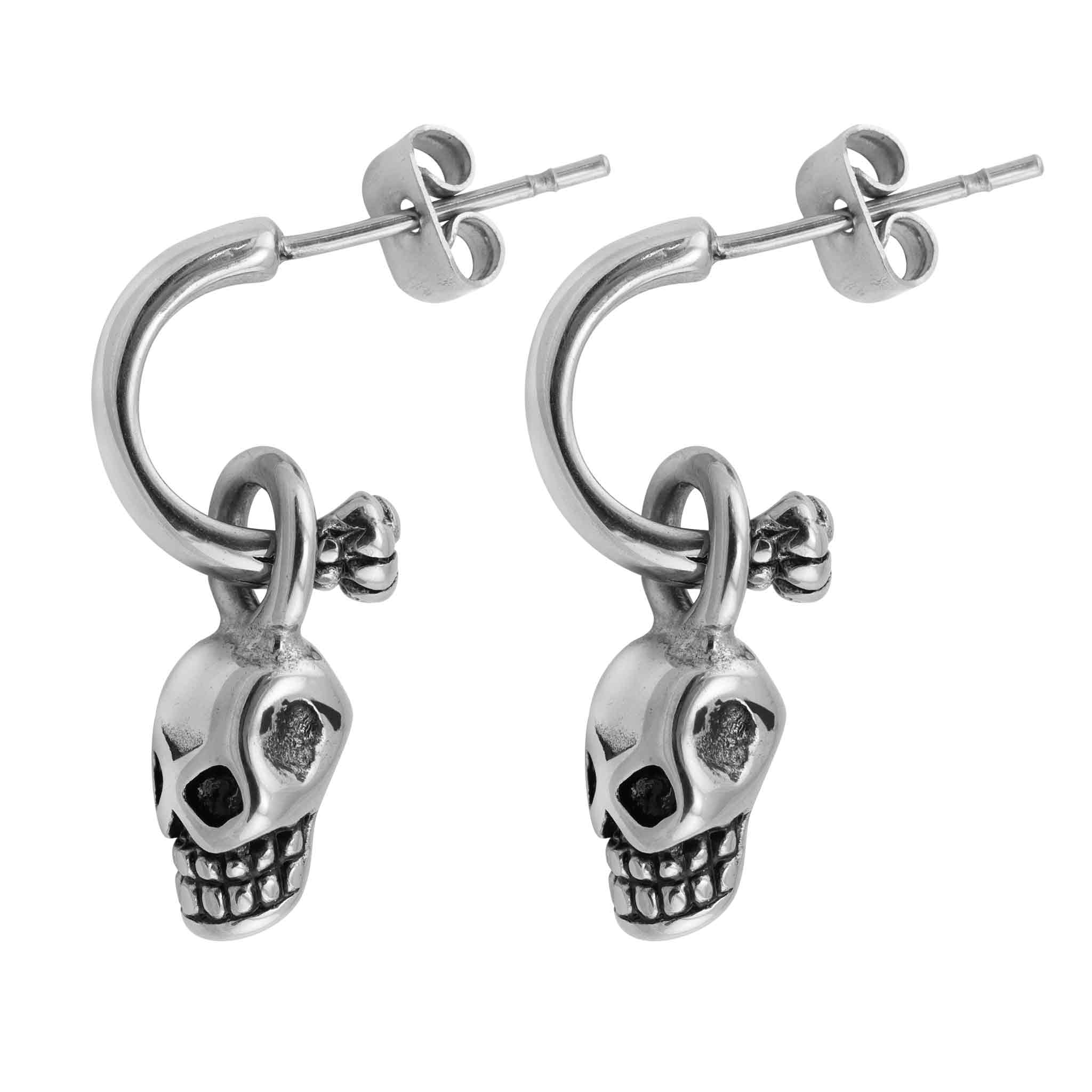 Stainless Steel Dangling Skull Post Earrings / ERC1003、mySite、dreamappss
