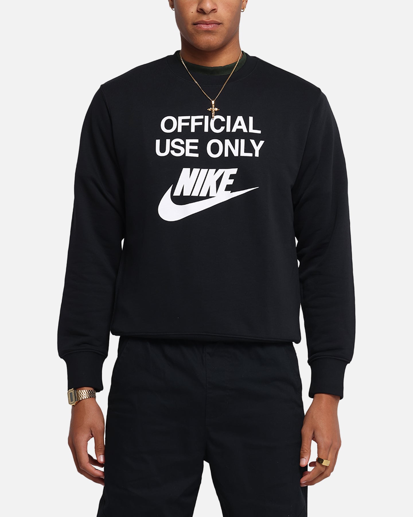 Nike Club French Terry Crewneck Black/White、mySite、zt4zffjzw