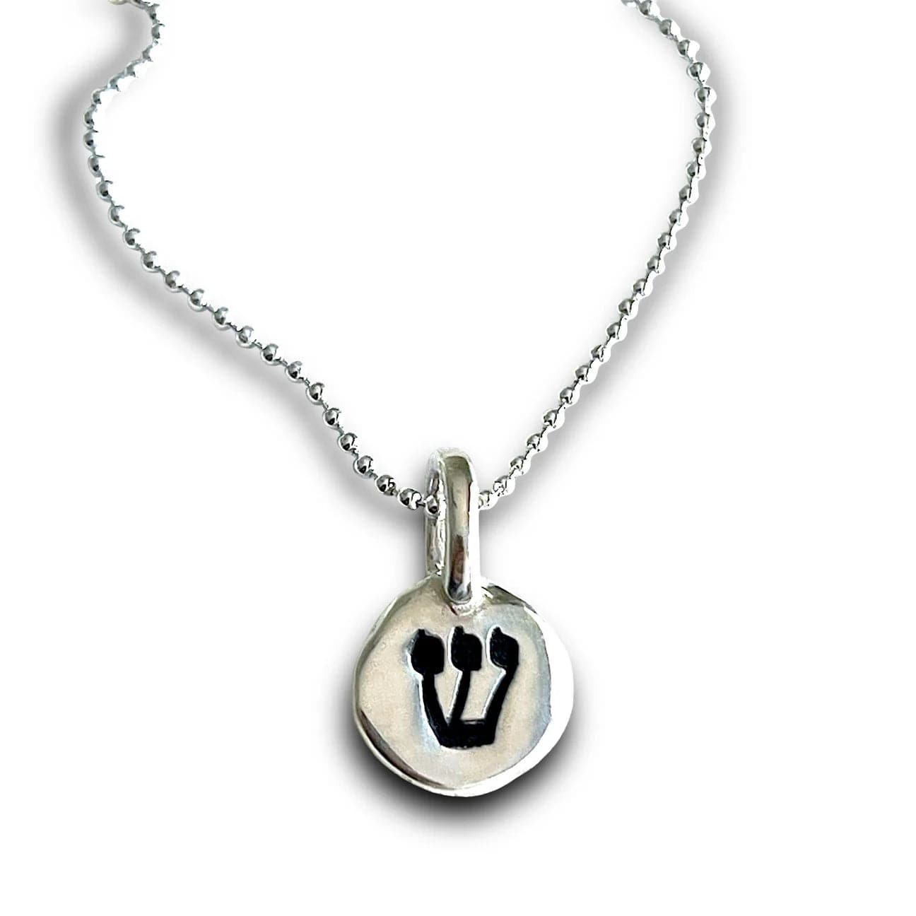 Shin Elevation Kabbalah Necklace by Marla Studio - Sterling Silver or Bronze、mySite、topwebapps