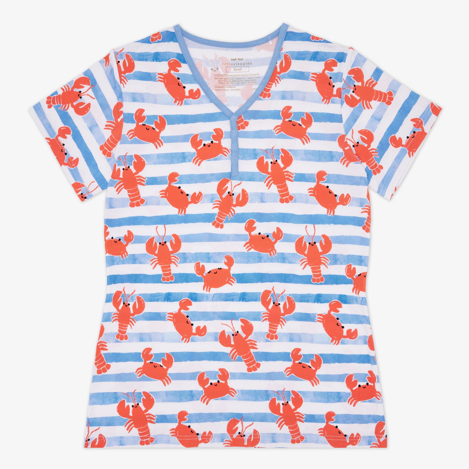 Crustacean Crew Women's Short Sleeve Pajama Top、mySite、g9winljtr