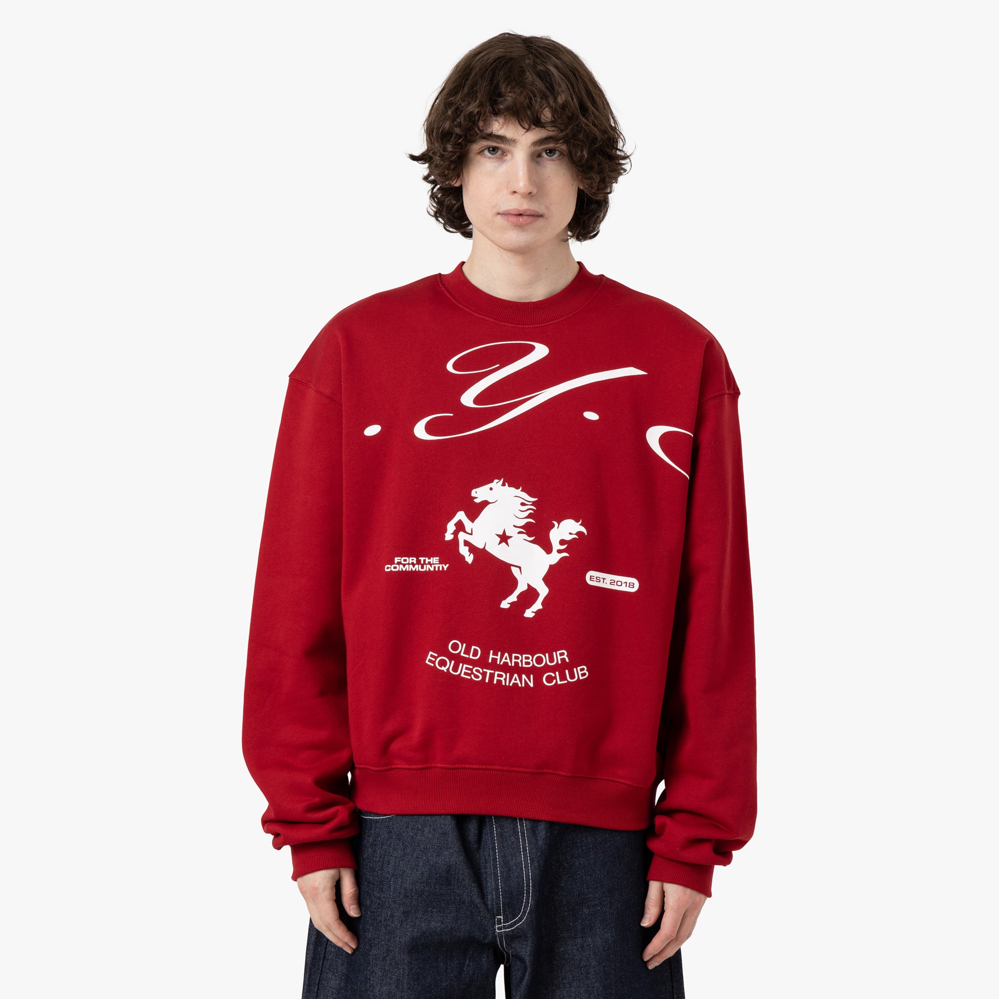  4YE Old Harbour Crewneck / Red、mySite、merchandisen