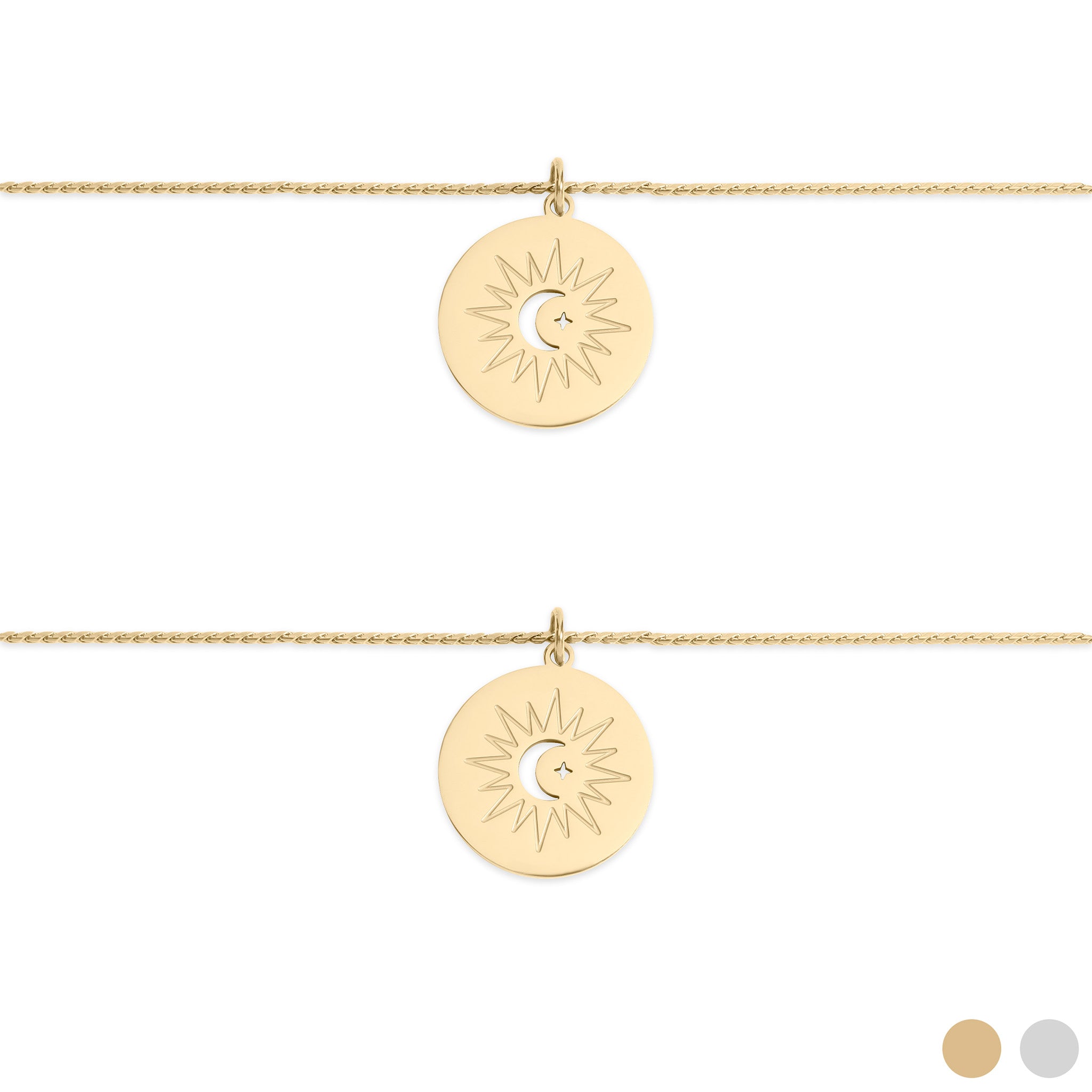 Stainless Steel Mom and Me Moon And Sun Necklace Set / BND0074、mySite、dreamappss