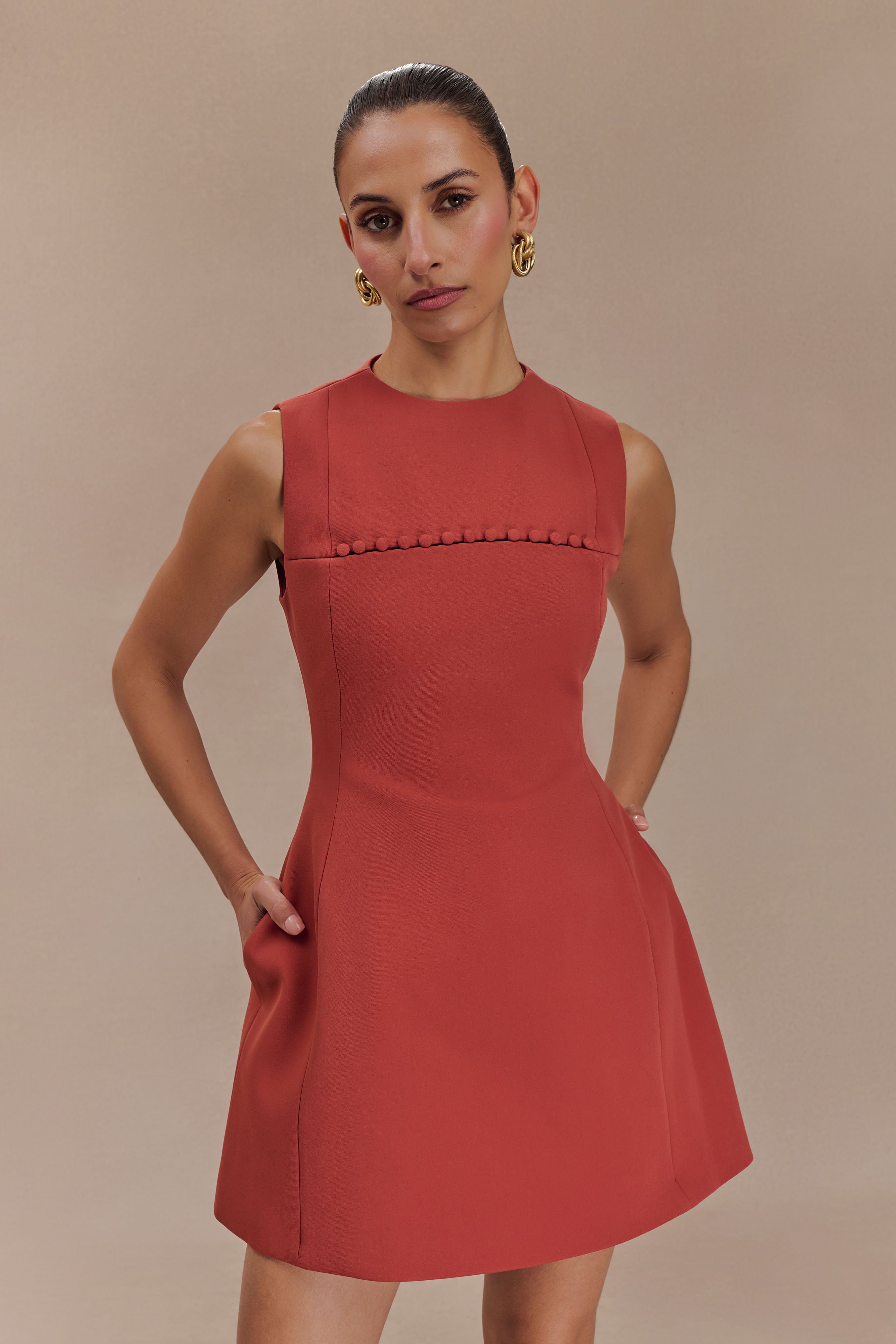 Winona Suiting Mini Dress With Cut Out - Chilli、mySite、solidvoid