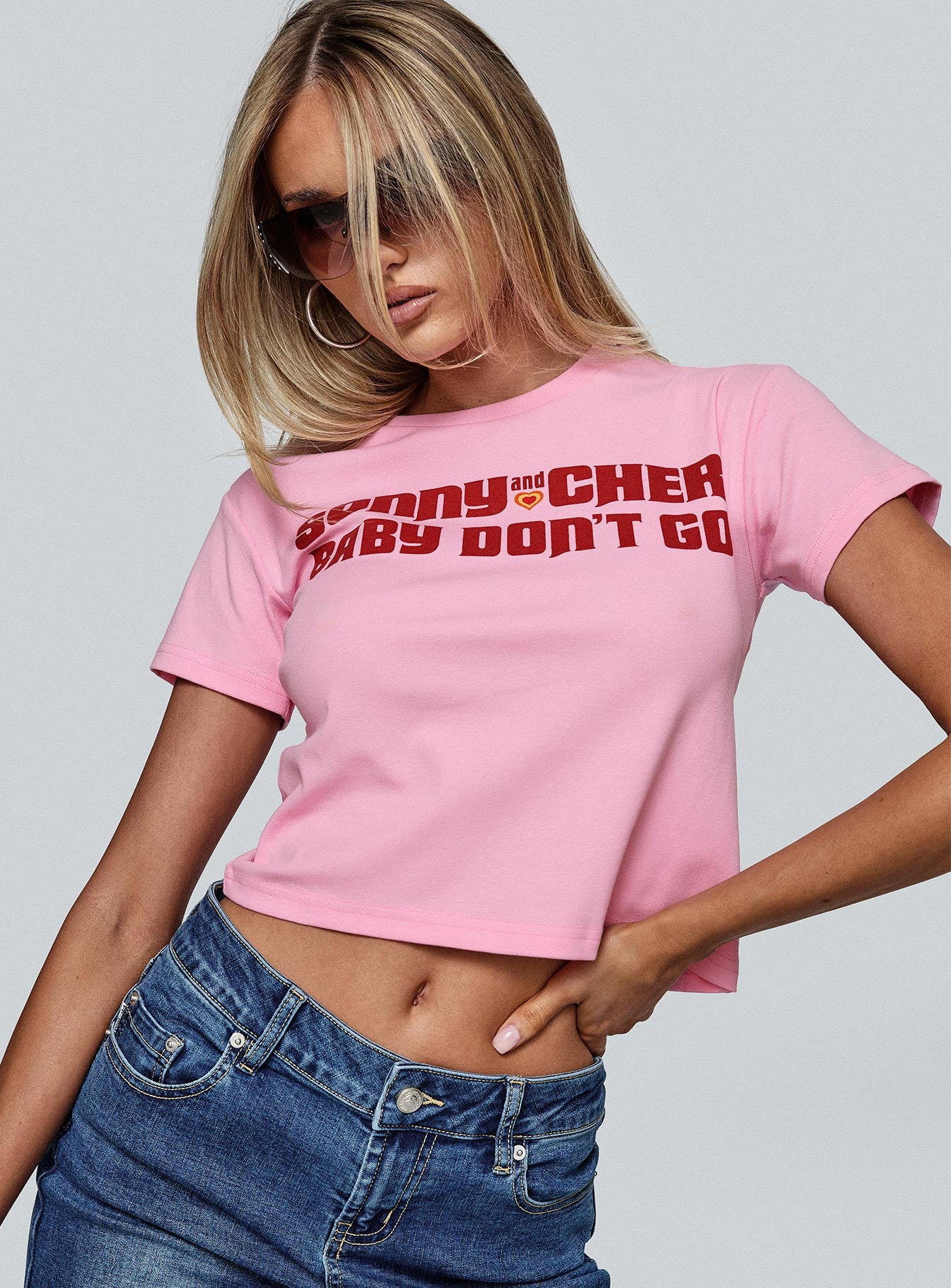 Sonny And Cher Vintage Graphic Top Pink、mySite、solidvoid