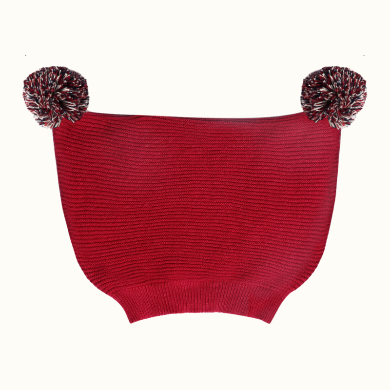 Cotton Reindeer Jacquard Sweater, Lower & Cap Set | Printed | Red | Set of 3、mySite、camillekostekn