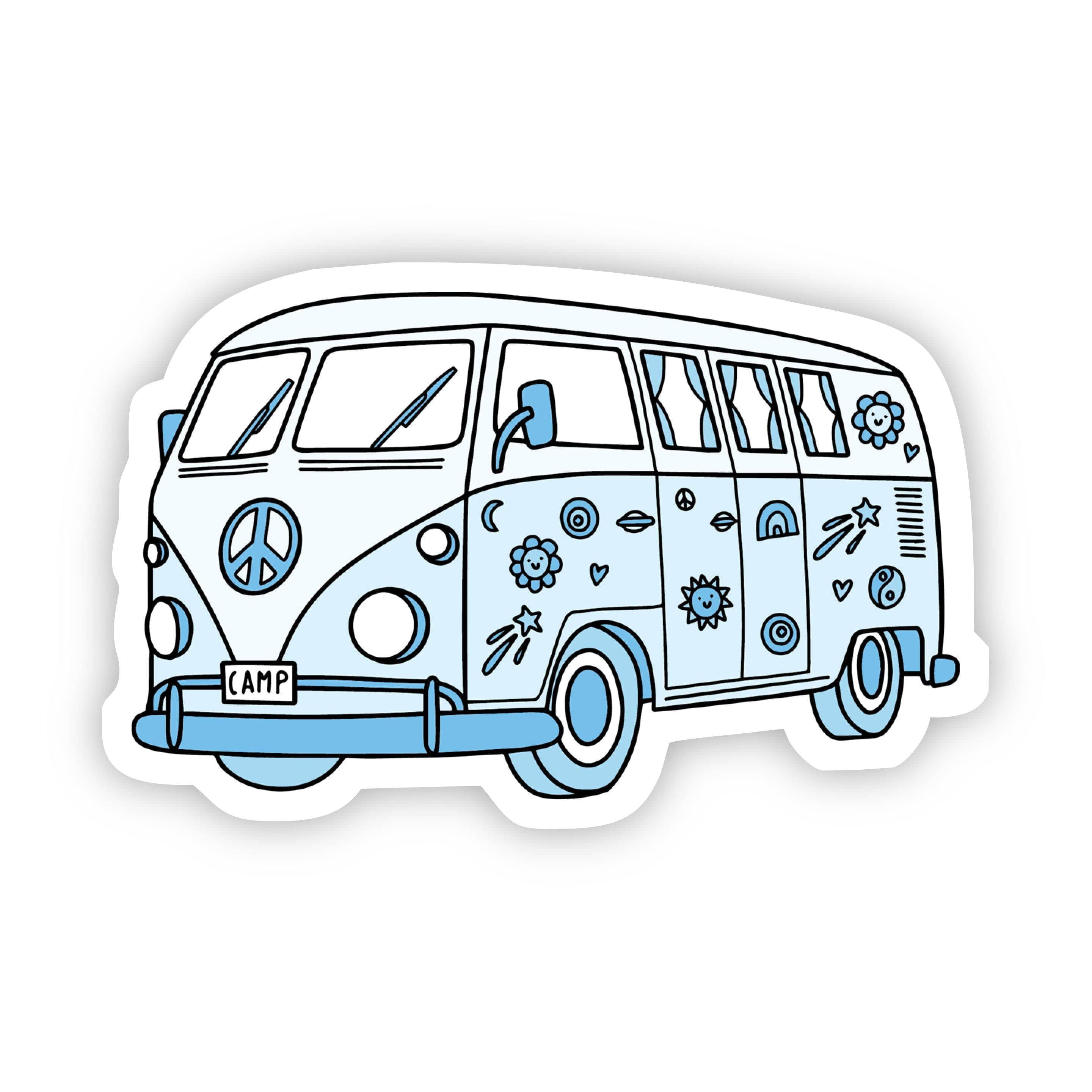 Blue Hippie Van Aesthetic Sticker、mySite、elrpsem3k