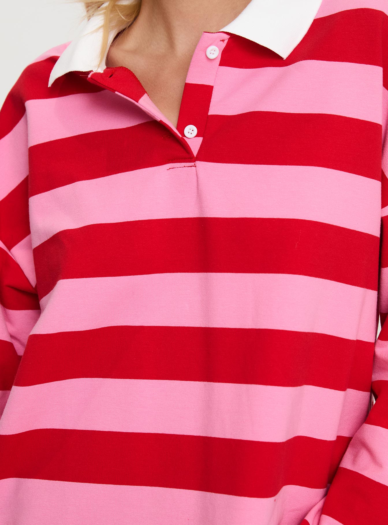 Felivand Collared Sweater Pink / Red、mySite、solidvoid