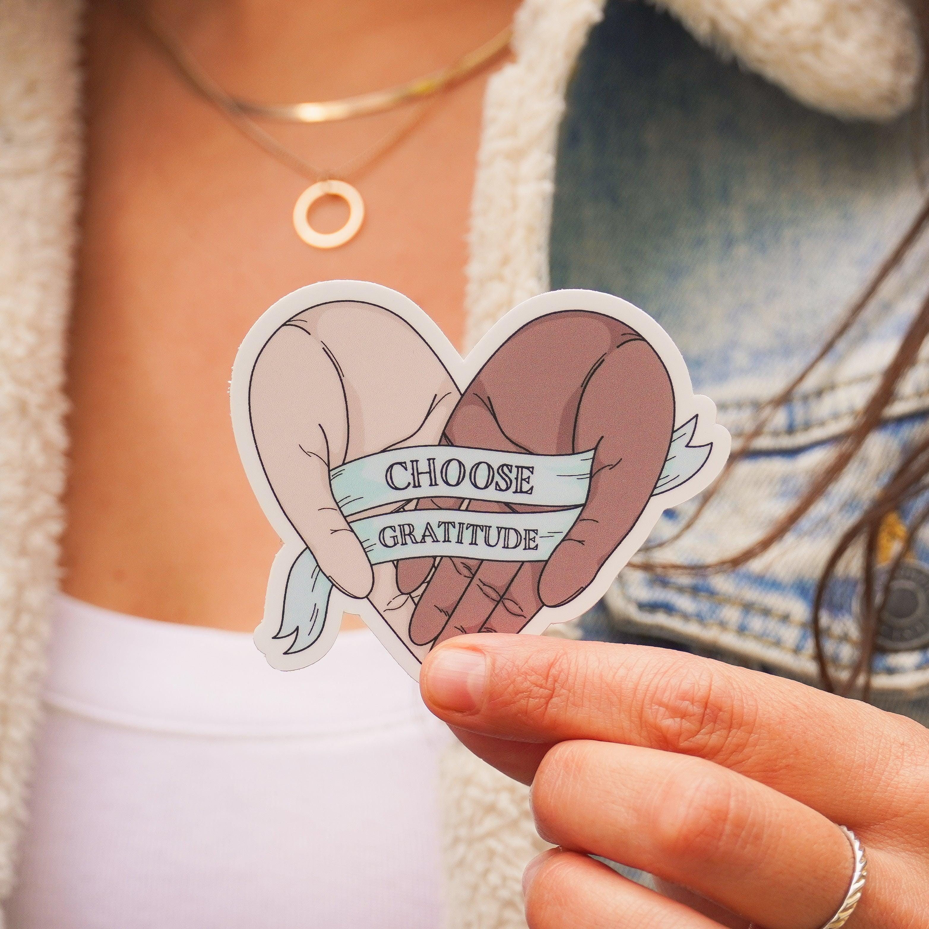  Choose Gratitude Positivity Sticker、mySite、elrpsem3k