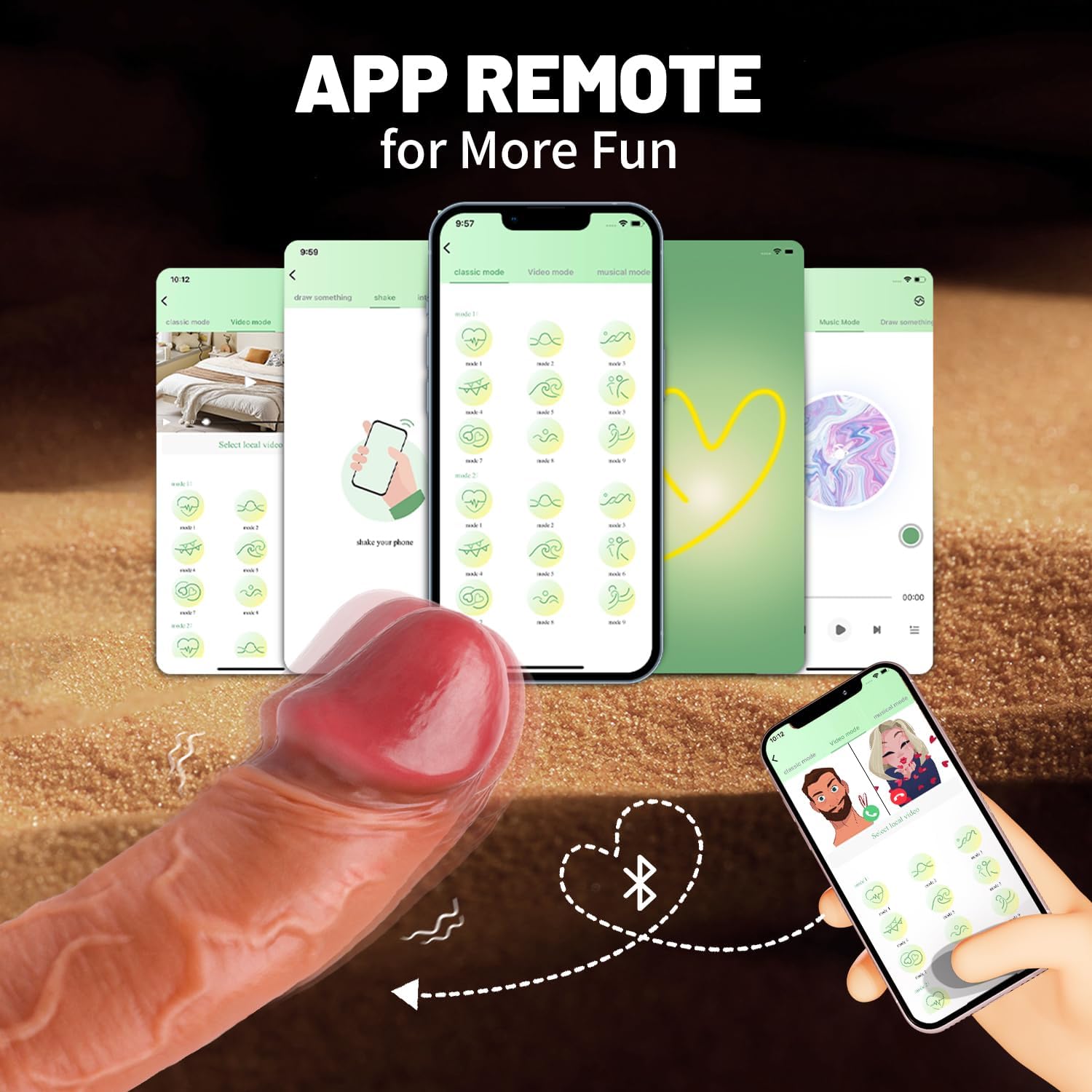 Realskin 8 Big Head Remote Controlled Penis Sleeve Vibrator | APP Control | USB、mySite、bottomscart