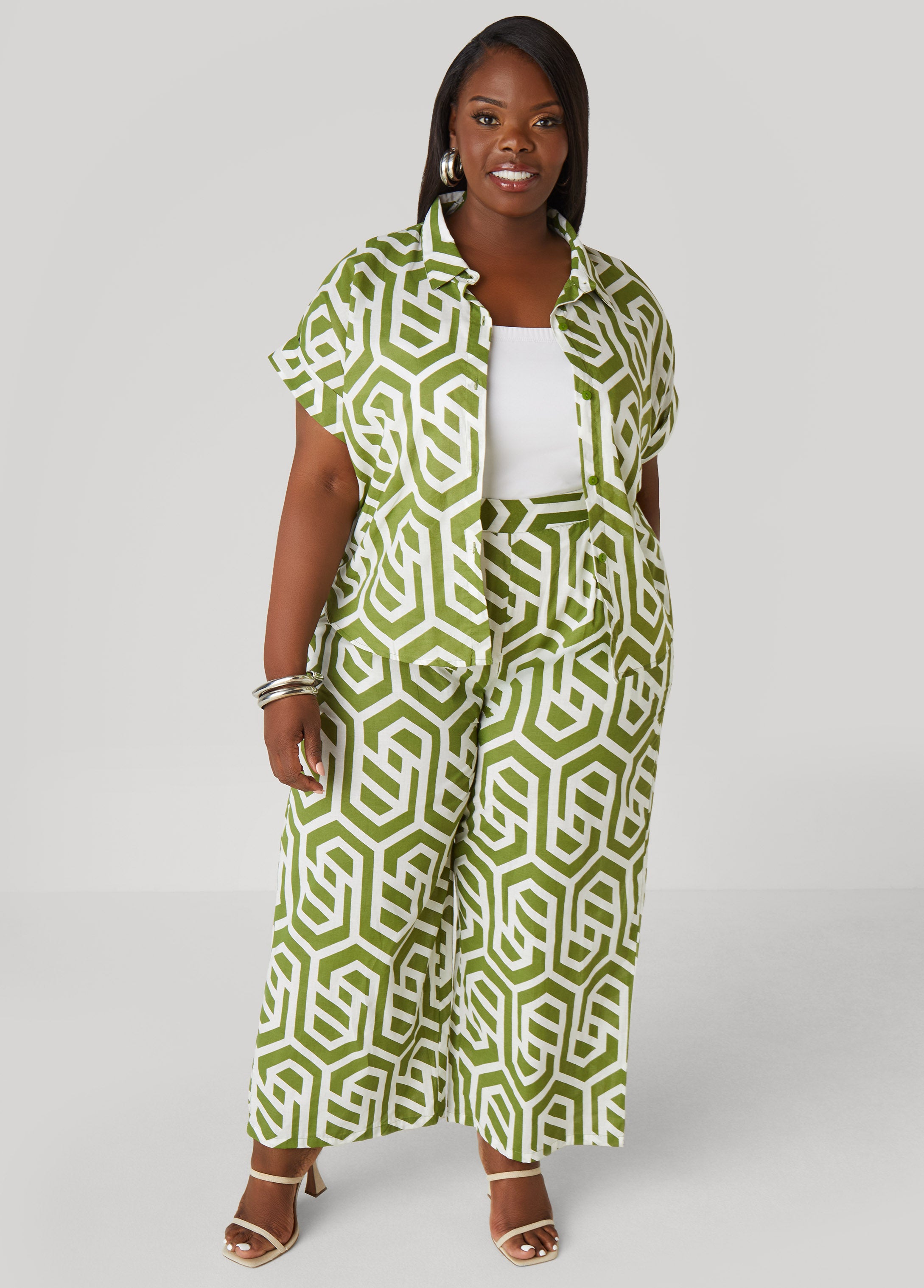 Geo Print Cotton Shirt、mySite、bengalsvssteelers