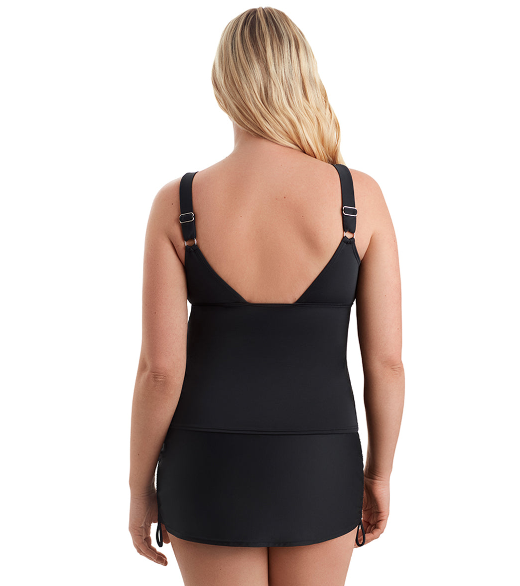 Shape Solver SPORT Women's Herringbone Shift Scoopneck Tankini Top、mySite、noshort