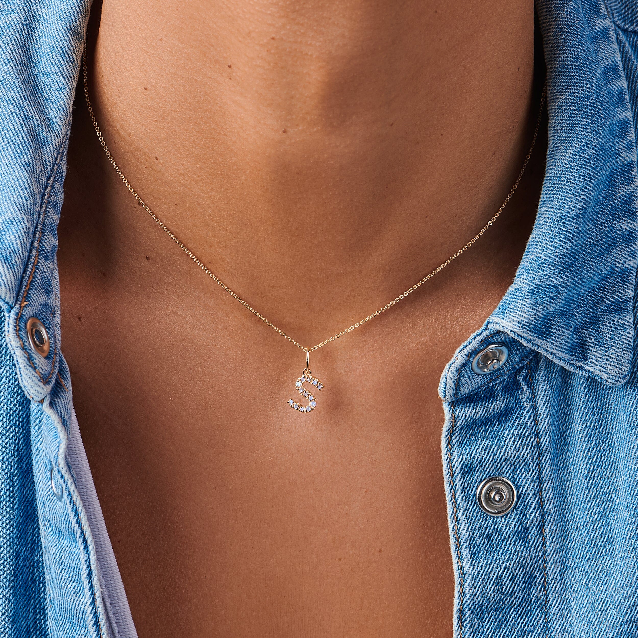 Moonstone Necklace - Alphabet、mySite、hinf8tx79